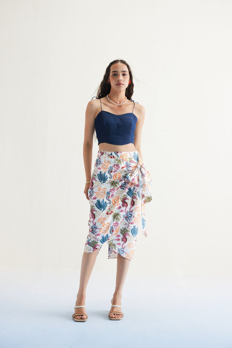 Blooming Reef Organic Cotton Wrap Skirt