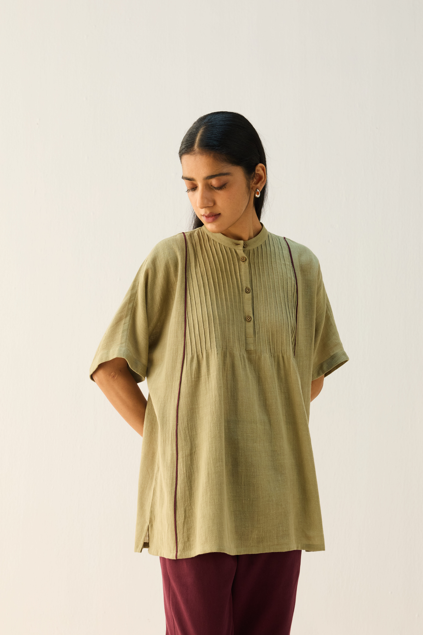 Bold Heart Handspun Handwoven Organic Cotton Shirt