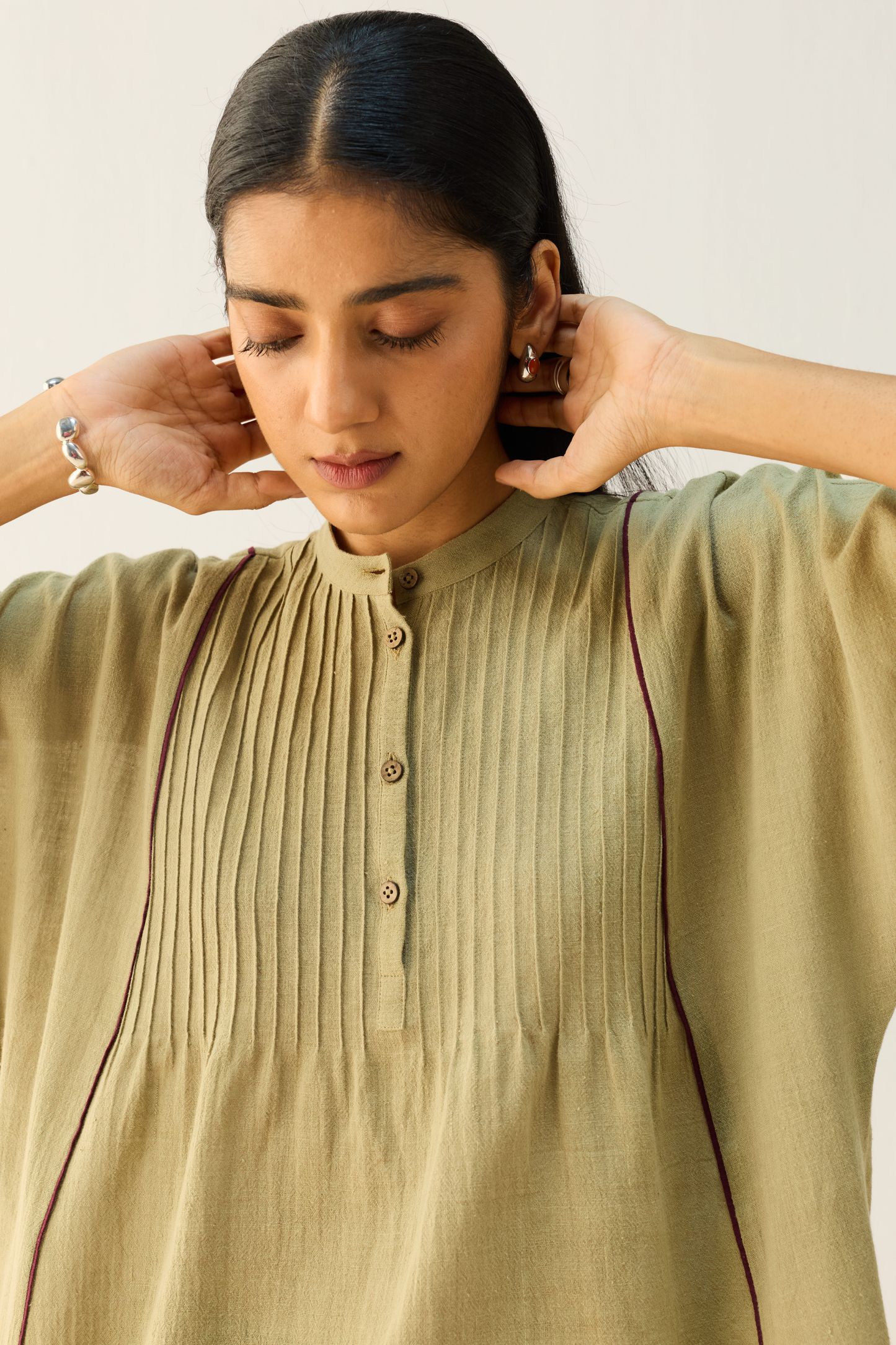 Bold Heart Handspun Handwoven Organic Cotton Shirt