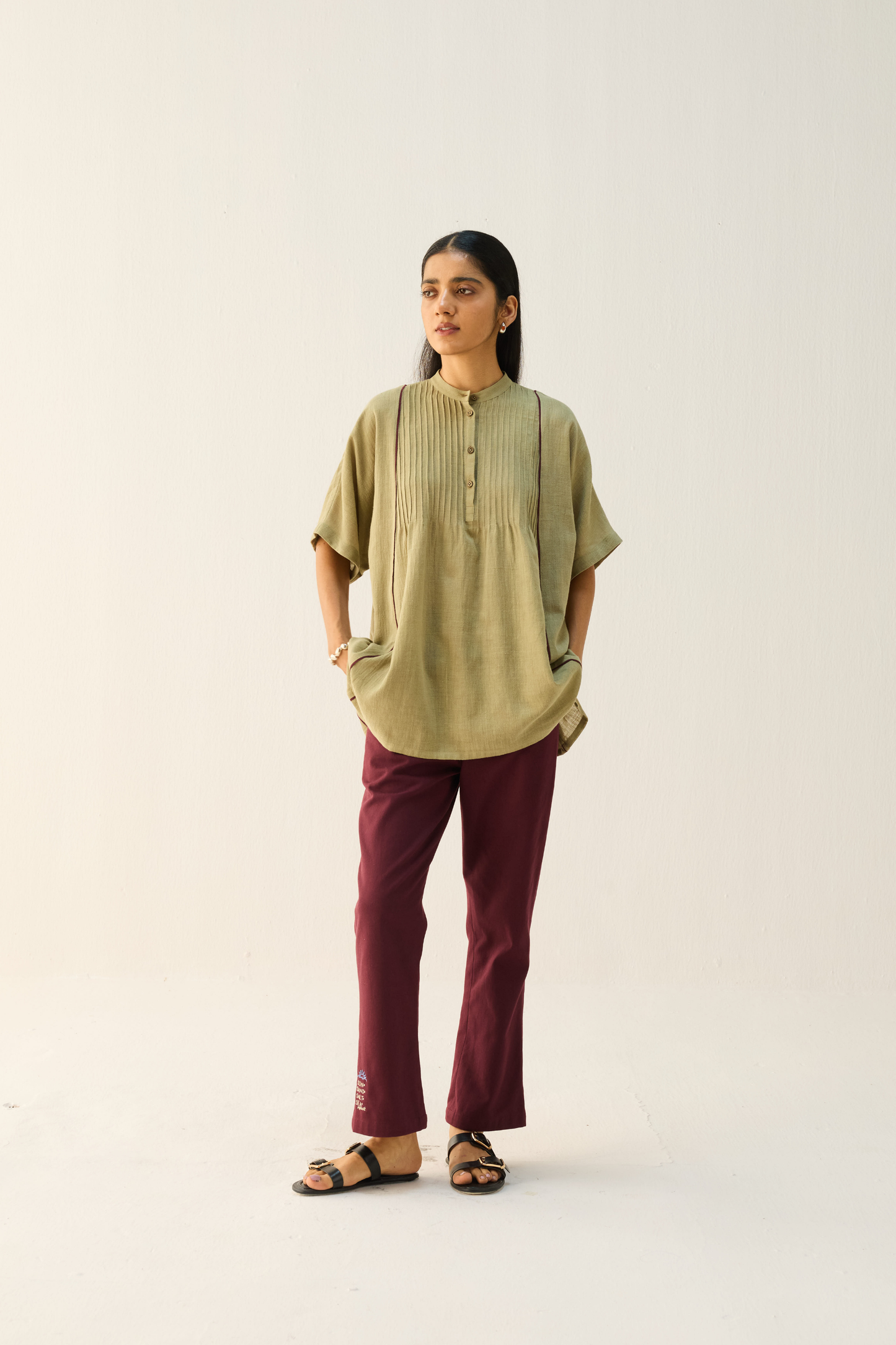 Bold Heart Handspun Handwoven Organic Cotton Shirt