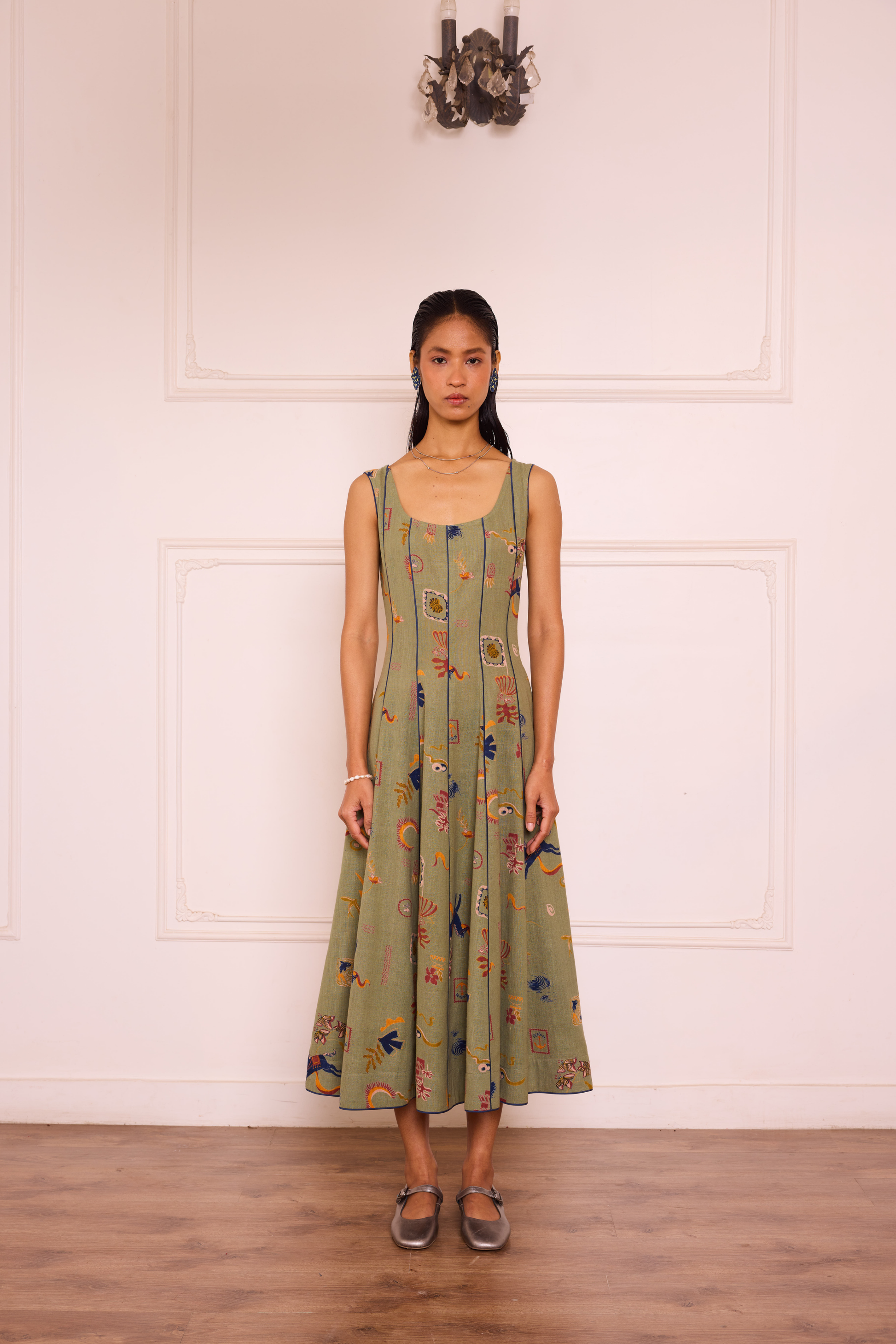 Bold Nights Handspun Handwoven Organic Cotton Maxi Dress