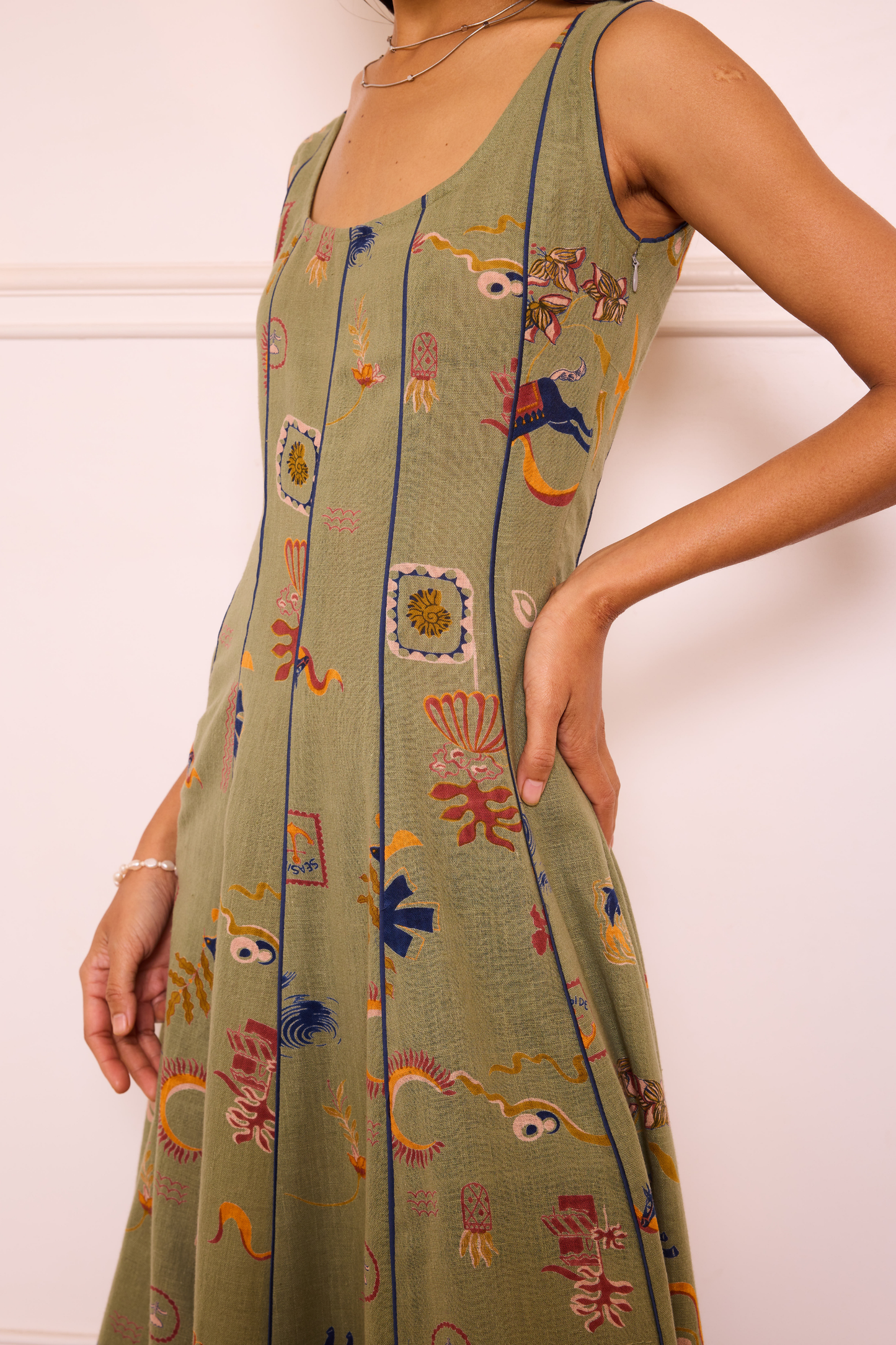 Bold Nights Handspun Handwoven Organic Cotton Maxi Dress