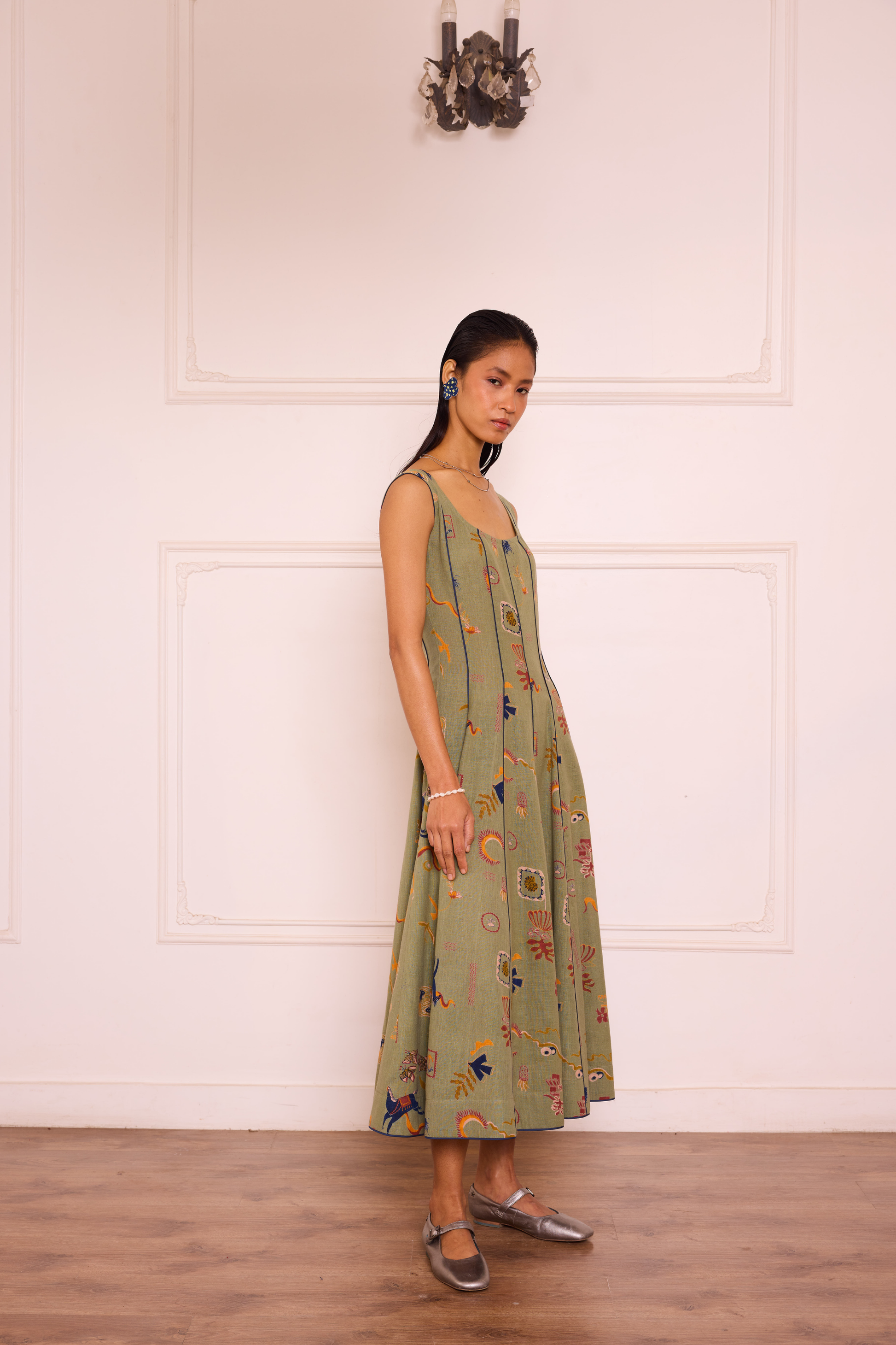 Bold Nights Handspun Handwoven Organic Cotton Maxi Dress