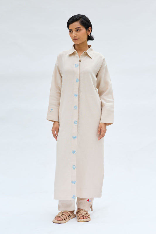 Breezy Tide Linen Kurta