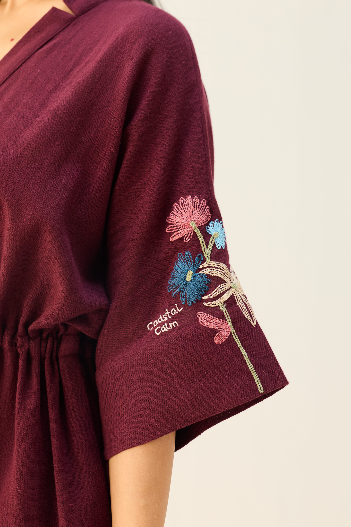 Coastal Bloom Handspun Handwoven Organic Cotton Dress