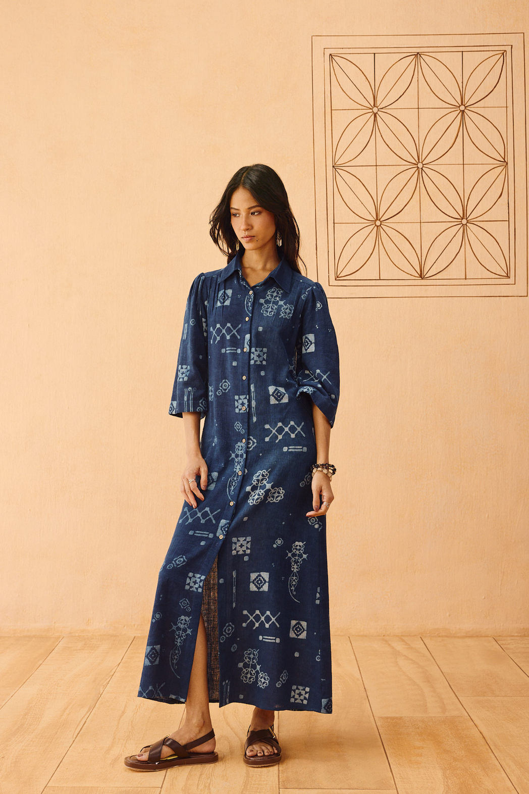 Everyday Heirloom Handspun Handwoven Organic Cotton Maxi Dress