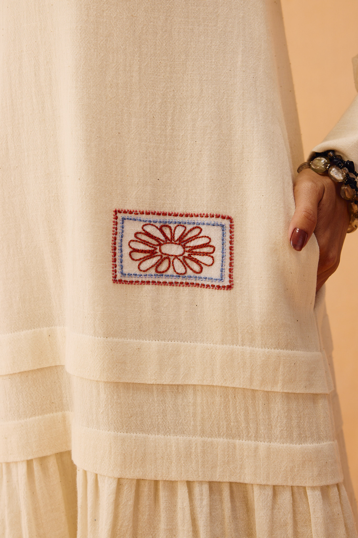Flower Frame Handspun Handwoven Organic Cotton Dress