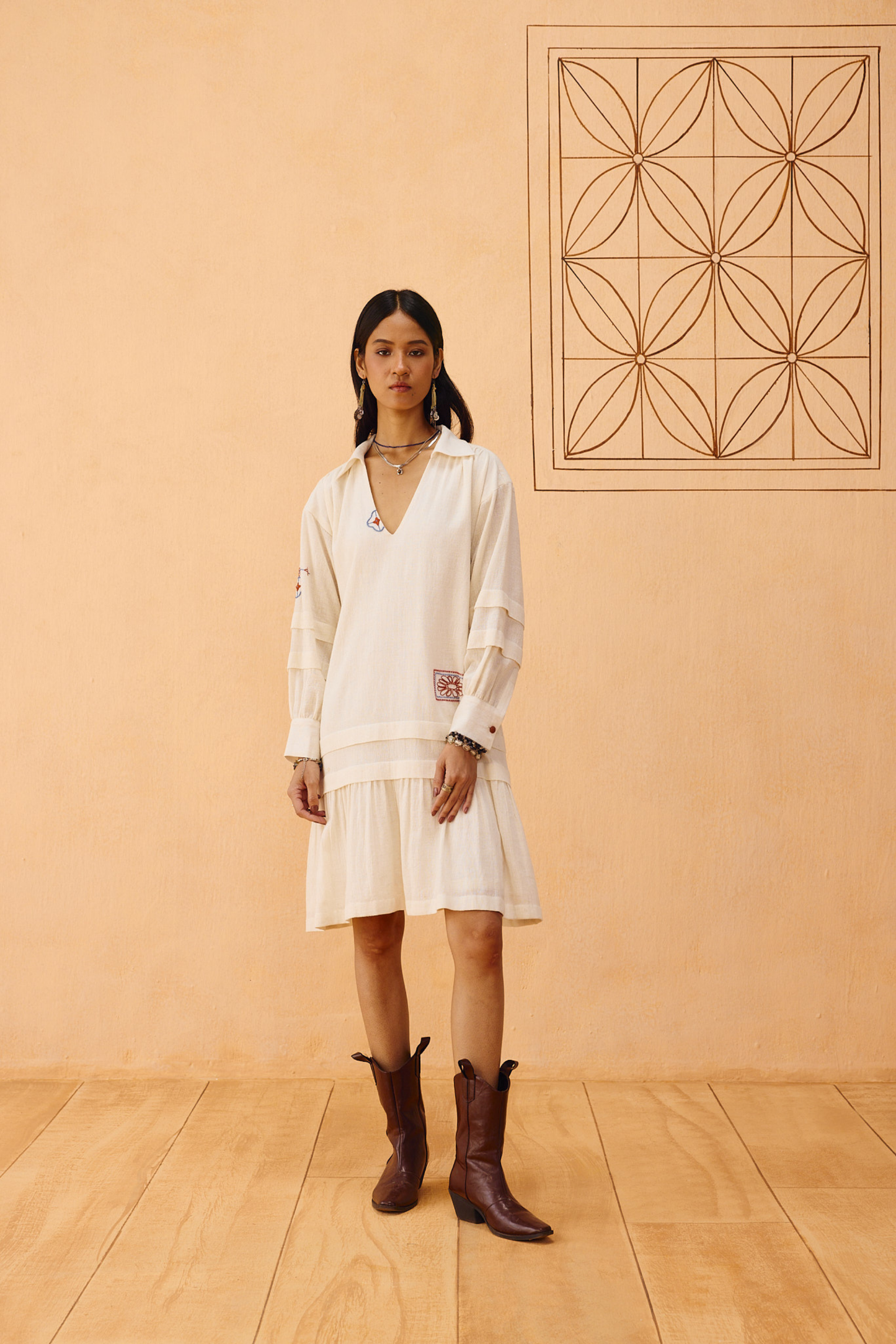 Flower Frame Handspun Handwoven Organic Cotton Dress