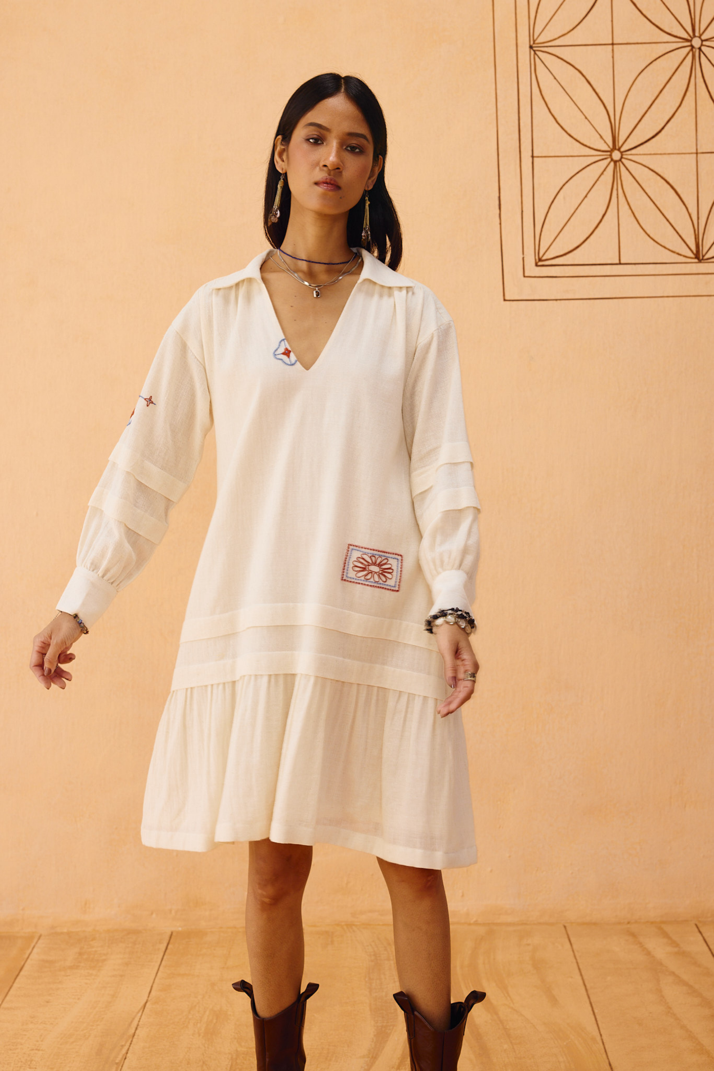 Flower Frame Handspun Handwoven Organic Cotton Dress