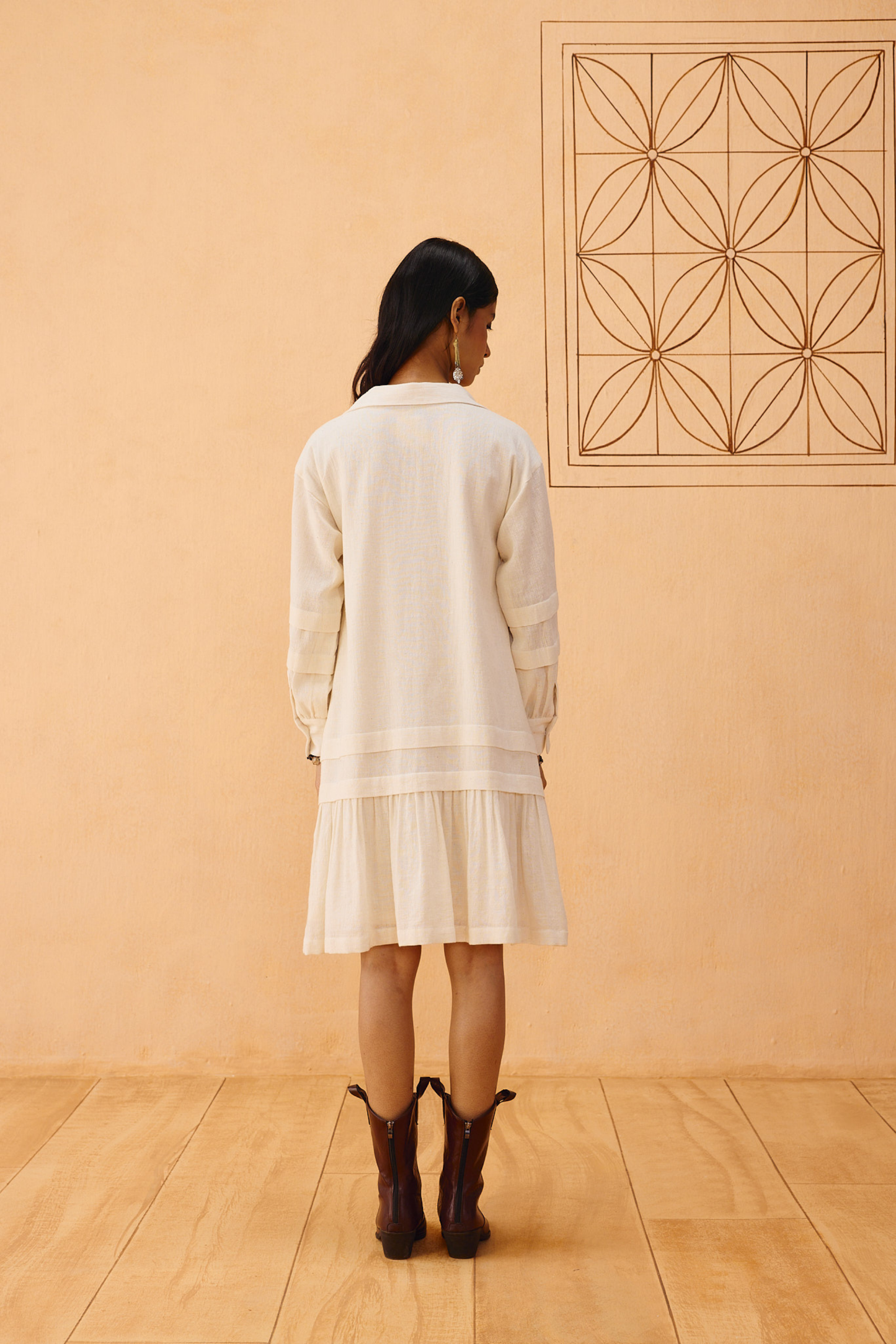 Flower Frame Handspun Handwoven Organic Cotton Dress