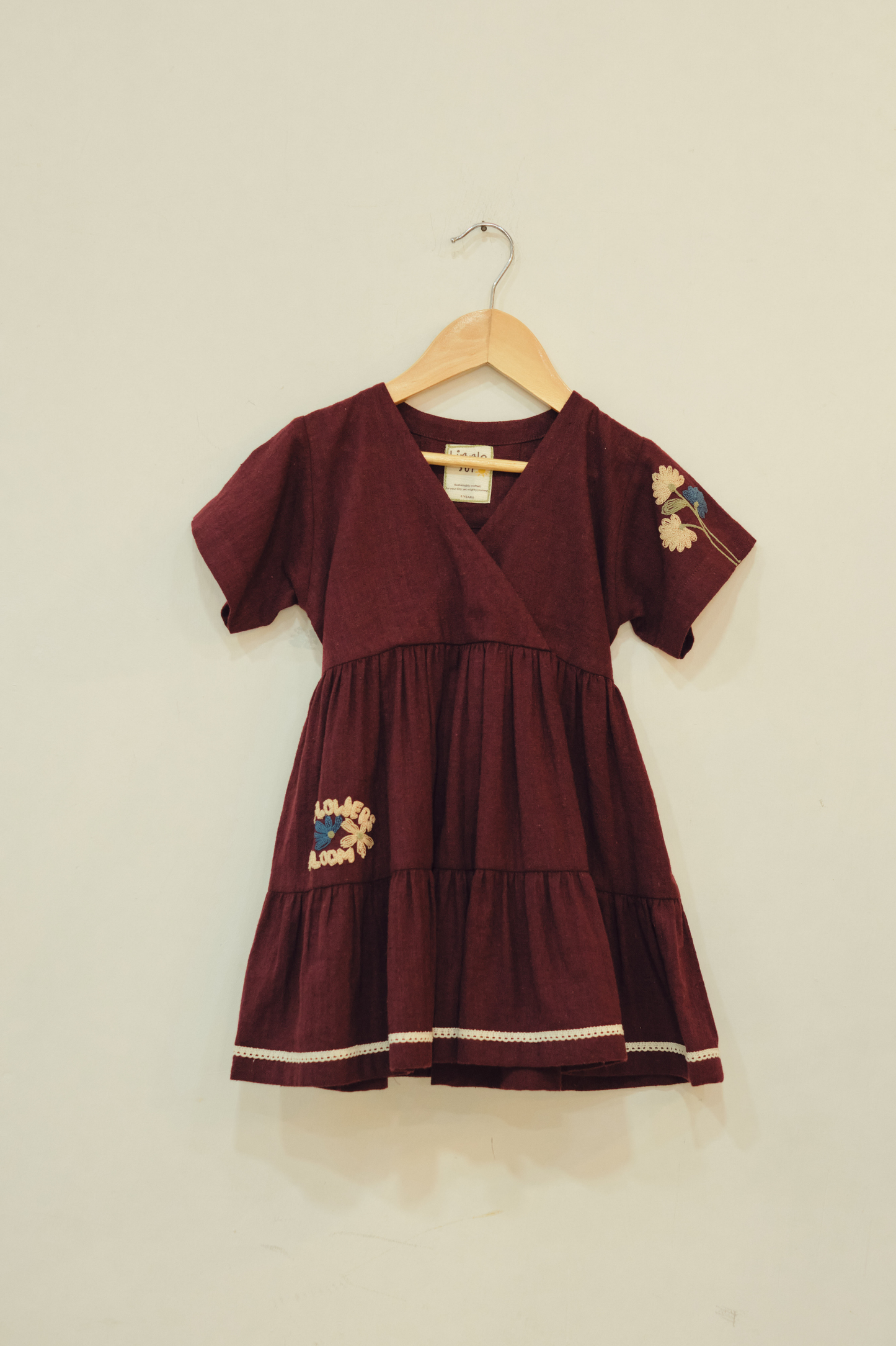 Flowers Bloom Handspun Handwoven Organic Cotton Dress