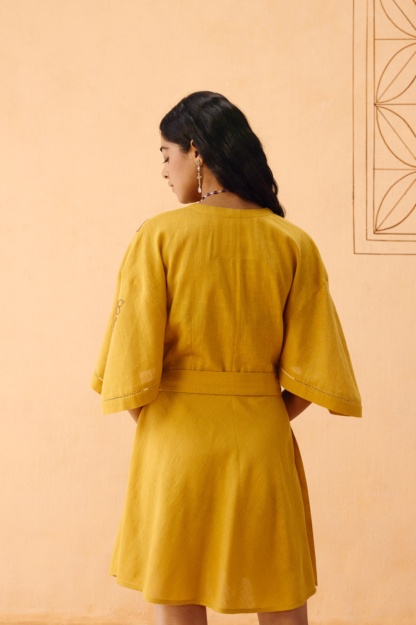 Glowing Garden Handspun Handwoven Organic Cotton Wrap Dress