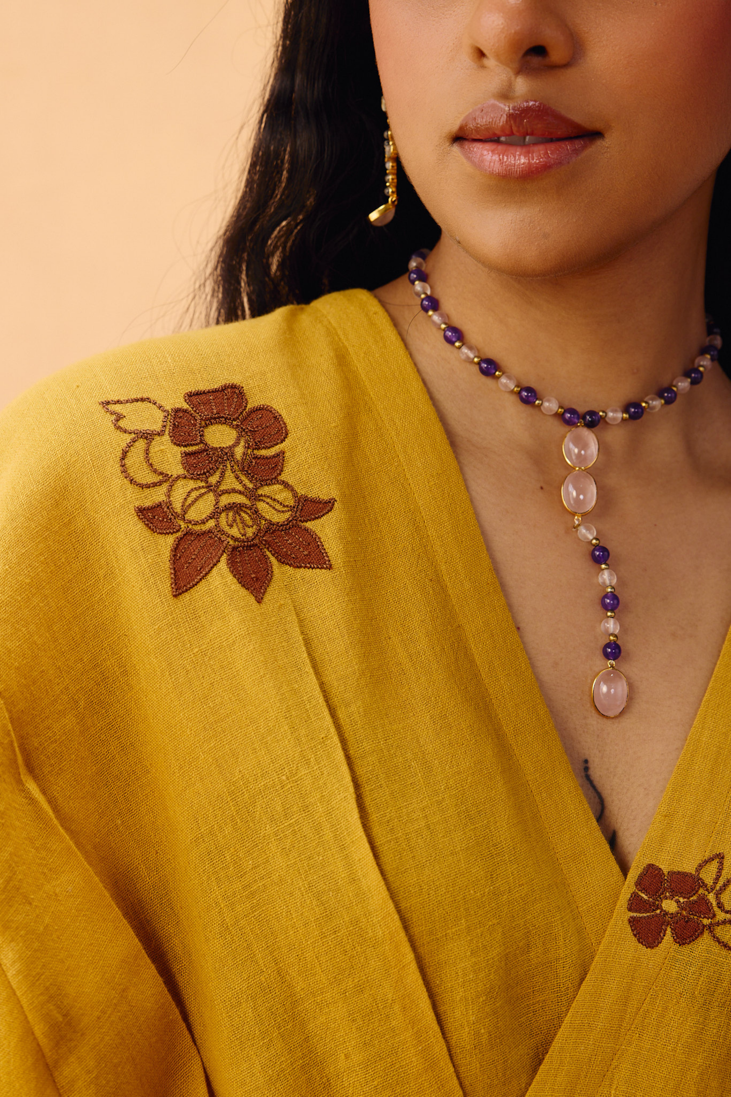 Glowing Garden Handspun Handwoven Organic Cotton Wrap Dress