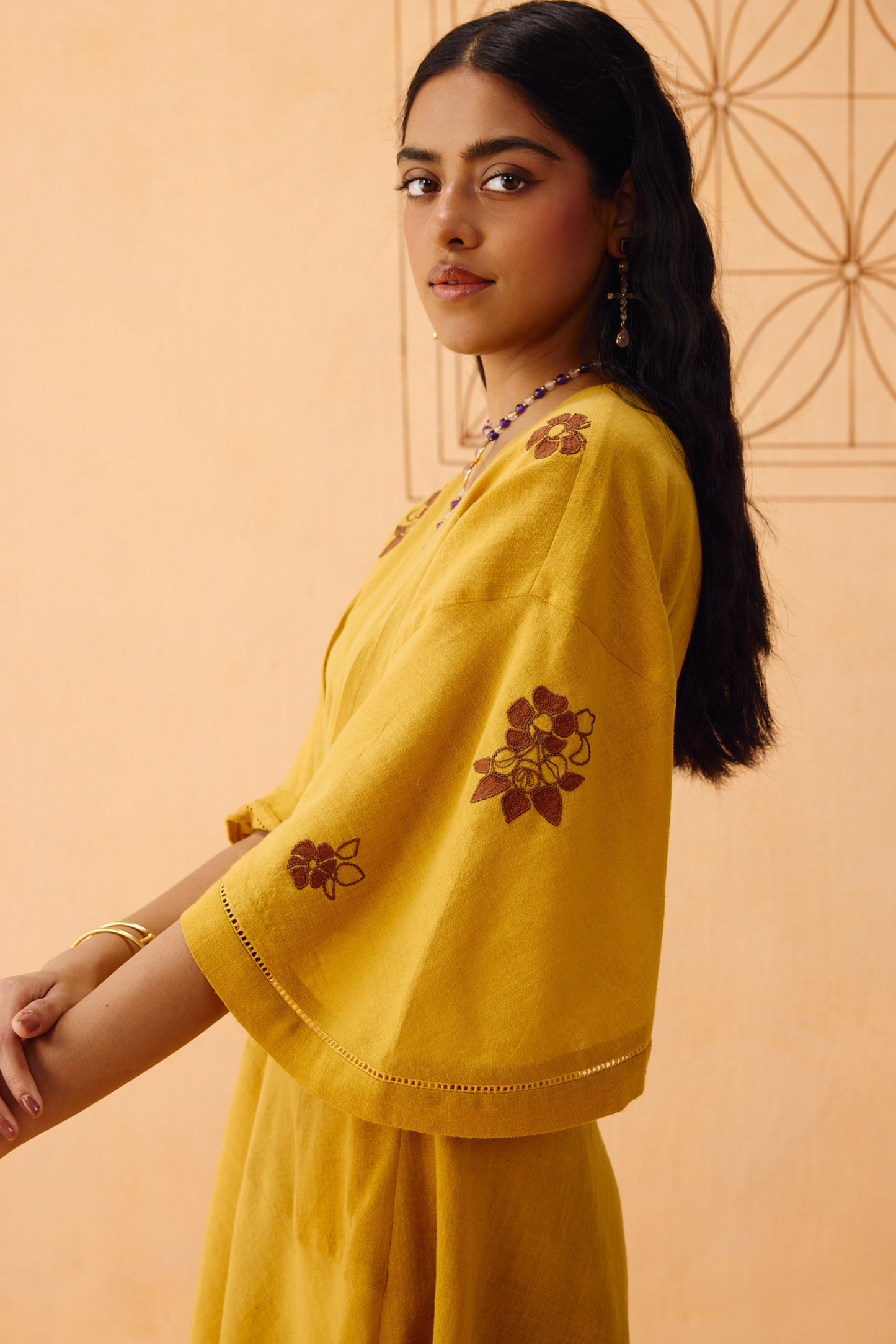 Glowing Garden Handspun Handwoven Organic Cotton Wrap Dress
