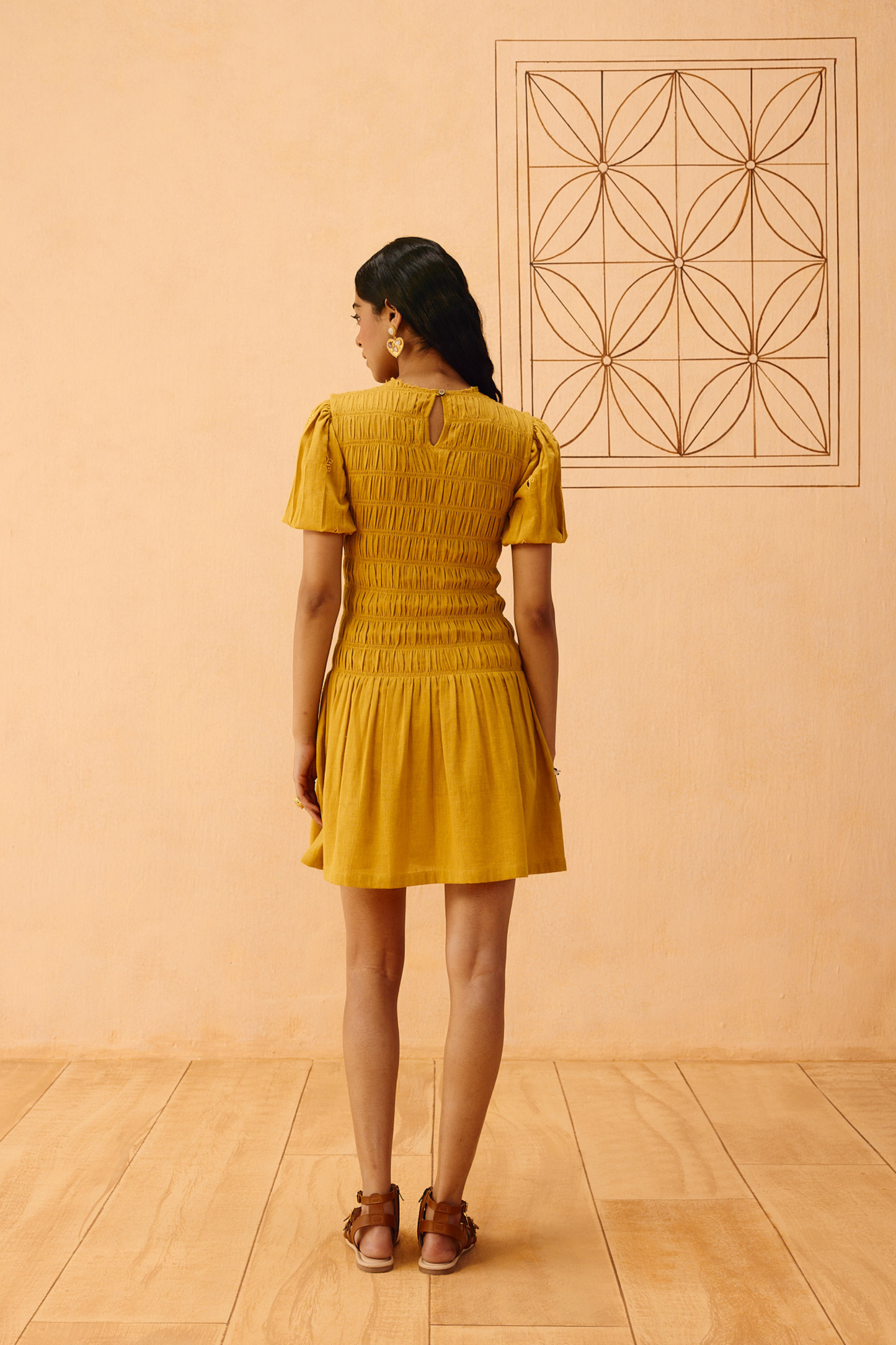 Golden Glow Kala Cotton Dress