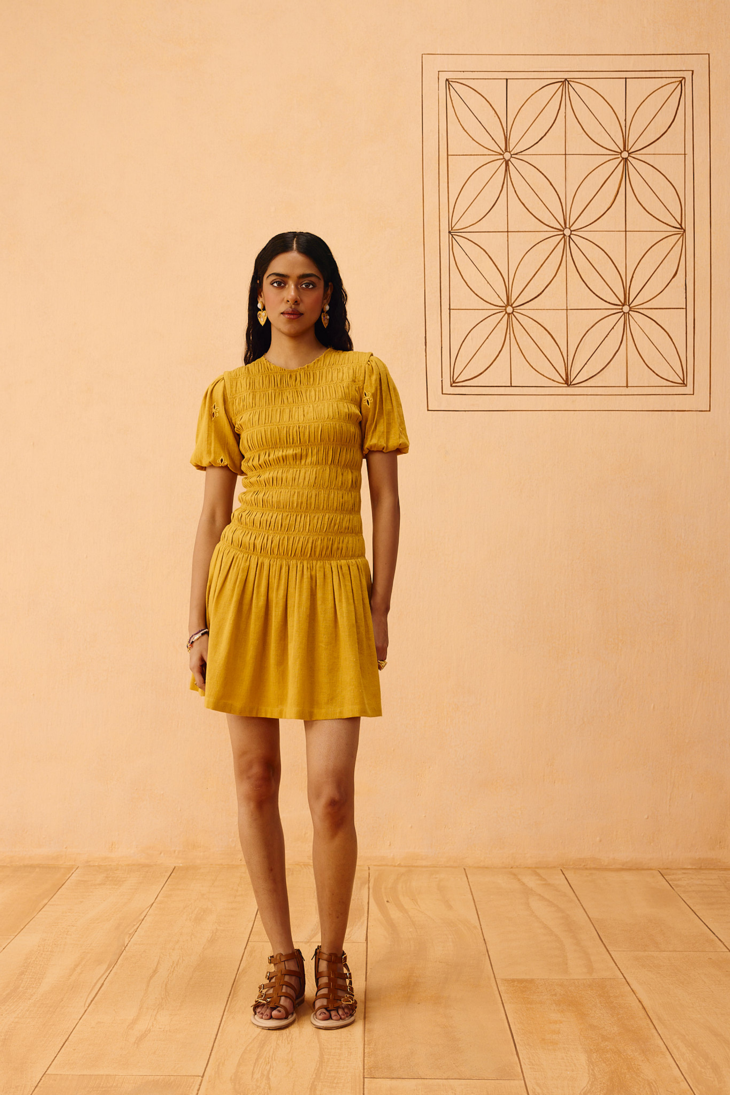 Golden Glow Kala Cotton Dress