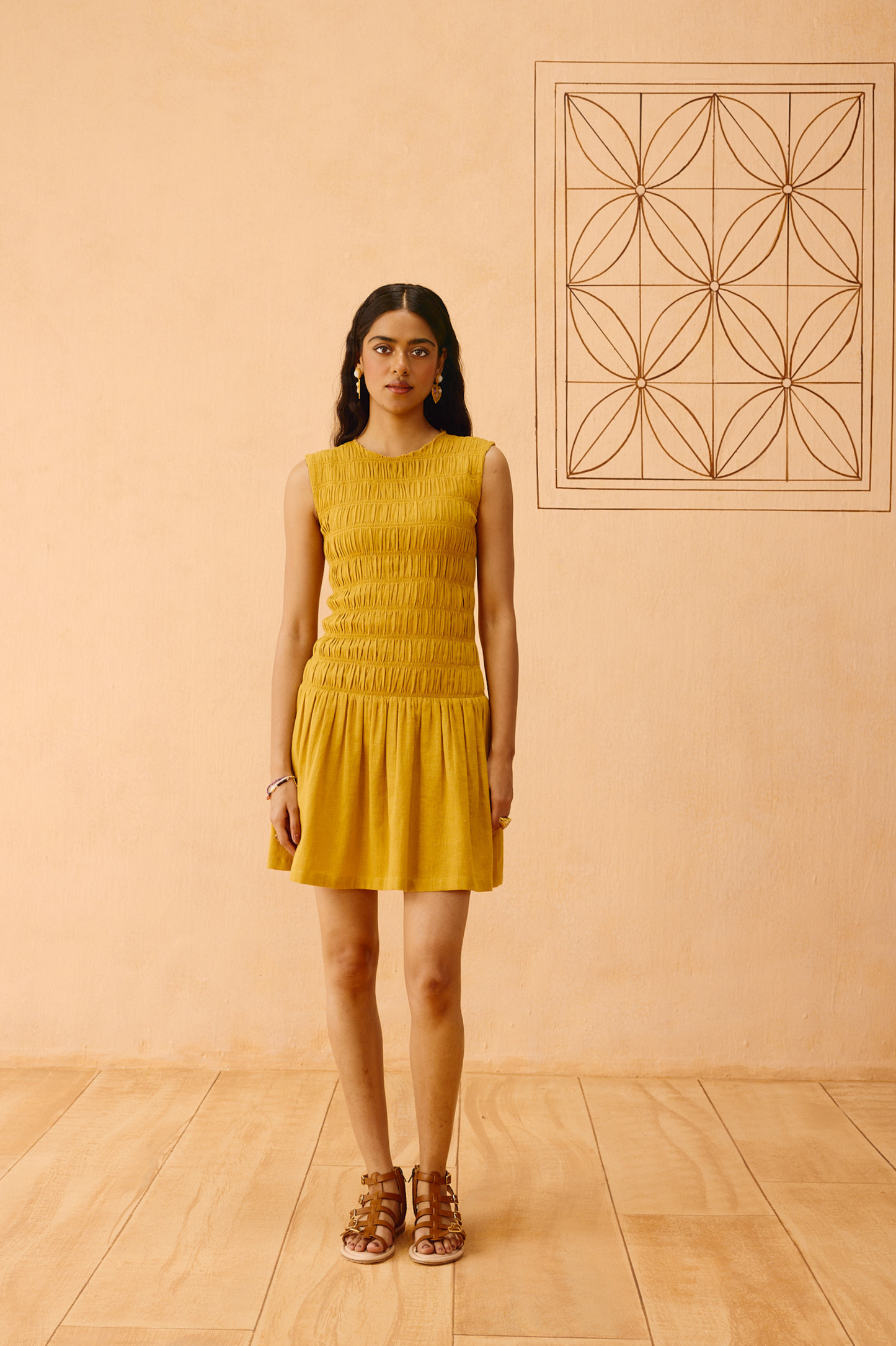 Golden Glow Kala Cotton Dress