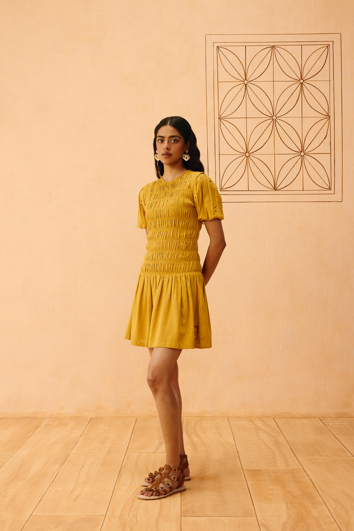 Golden Glow Kala Cotton Dress