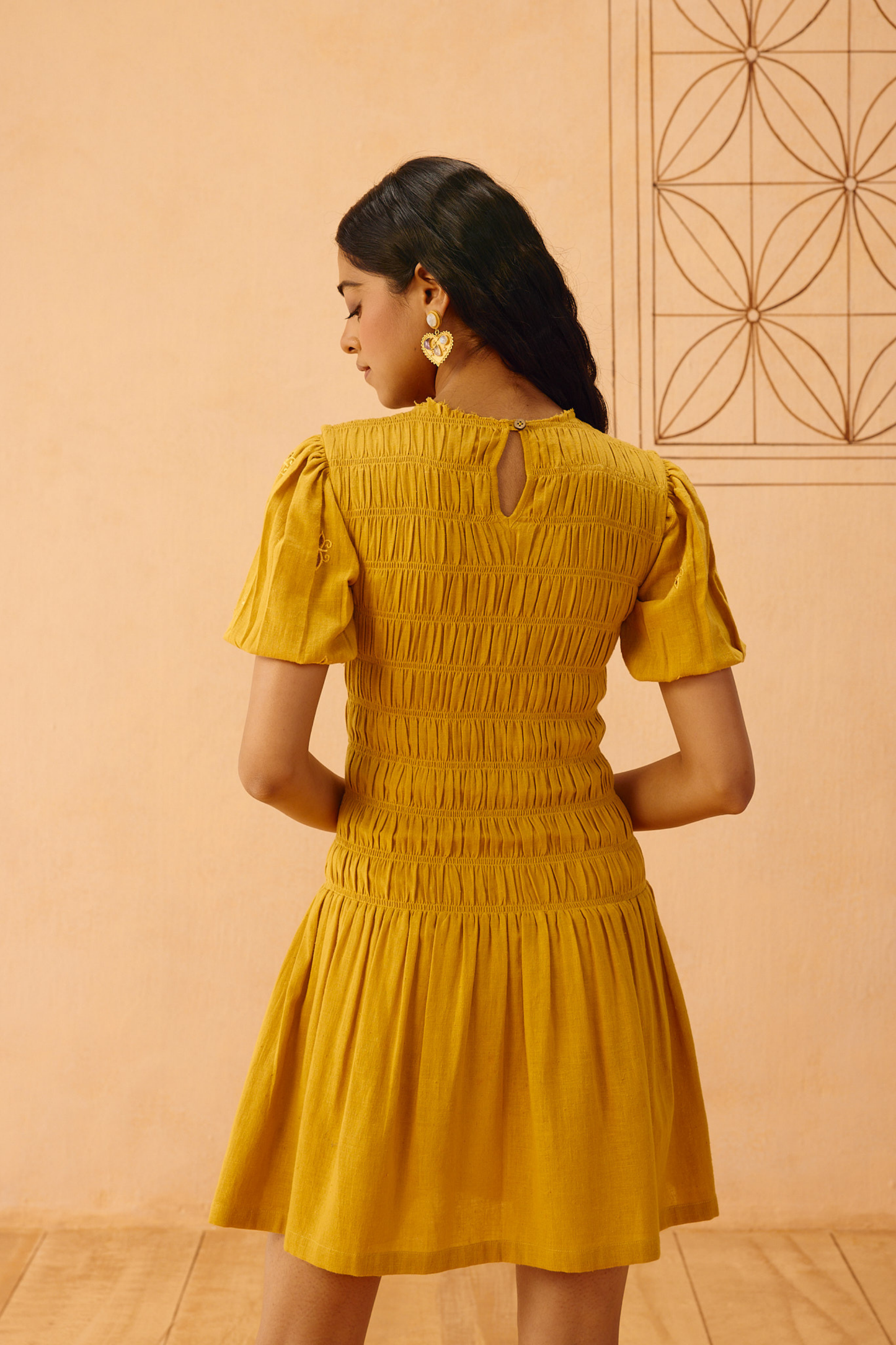Golden Glow Kala Cotton Dress