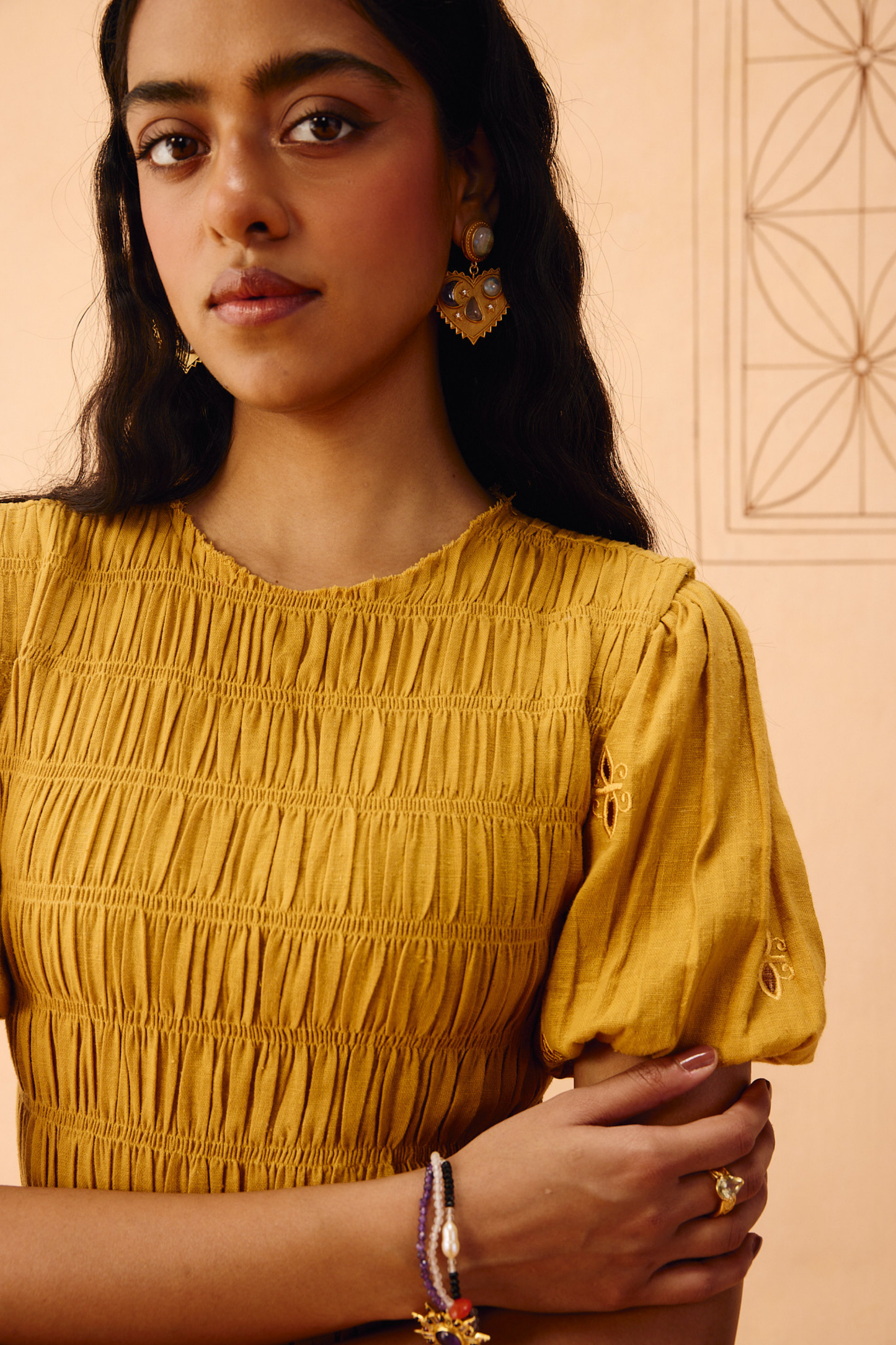 Golden Glow Kala Cotton Dress