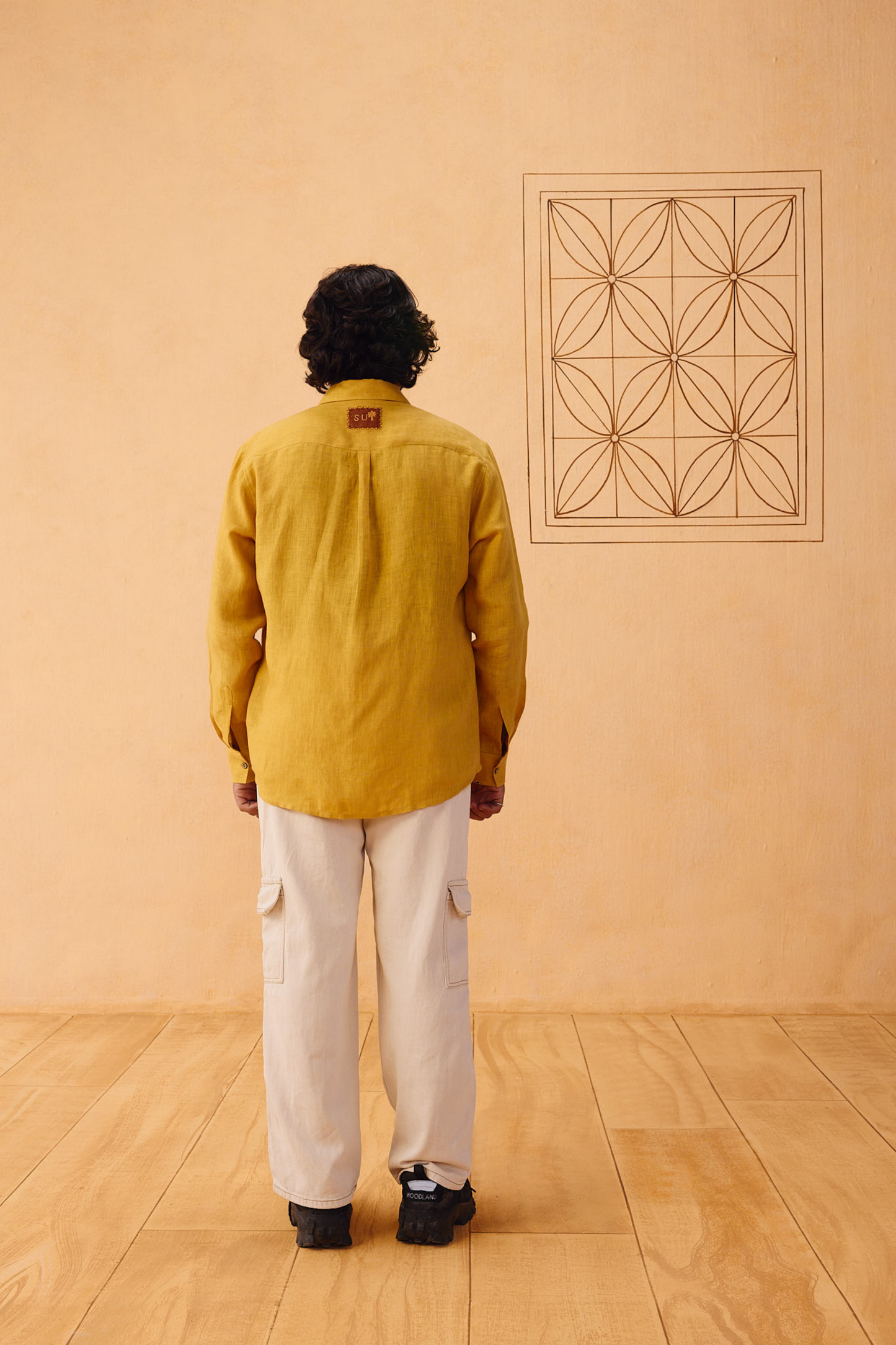 Golden Palm Men's Linen Shirt