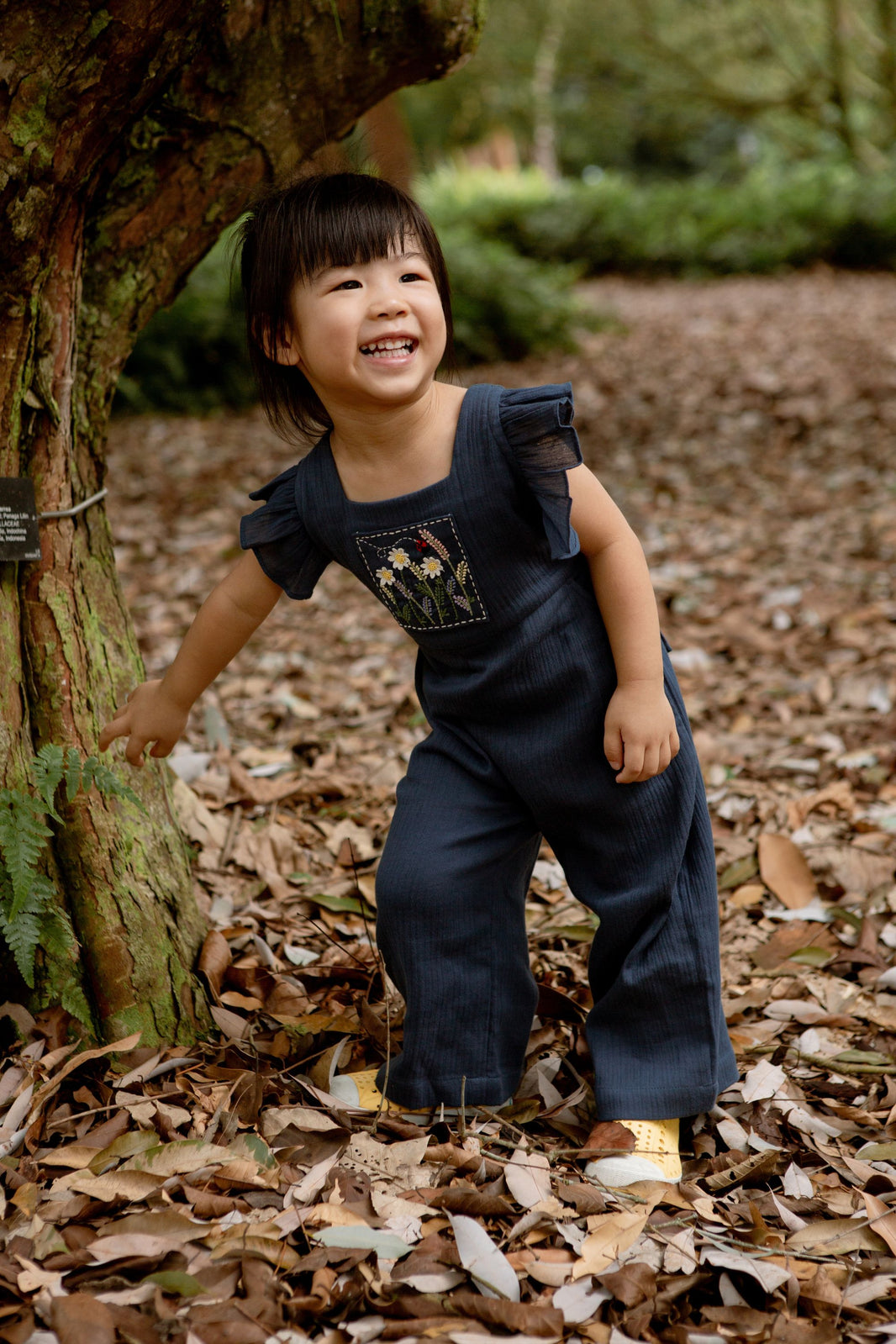 Sunset Garden handwoven organic cotton jumpsuit