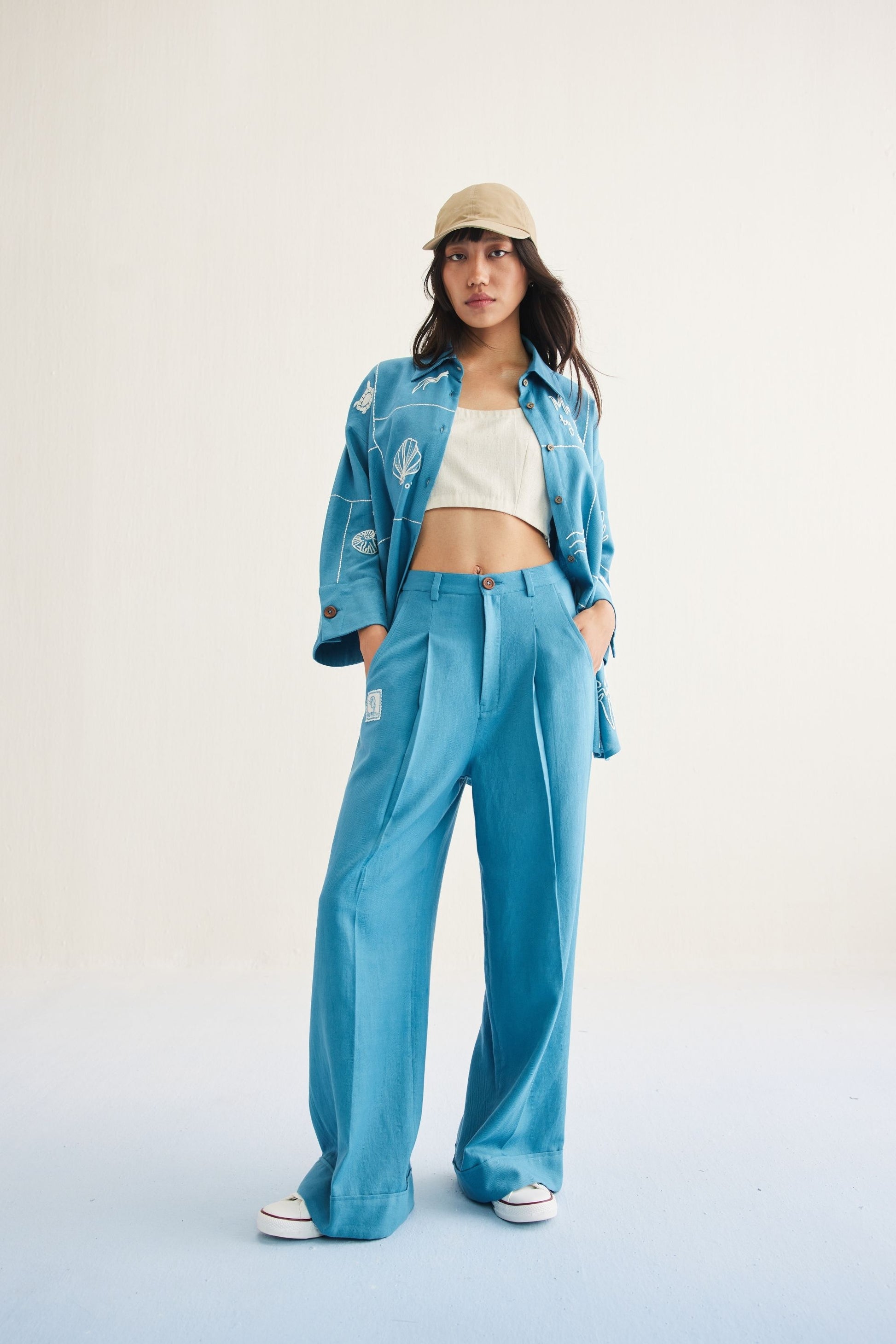 Meet Me By The Sea Handwoven Twill Trousers