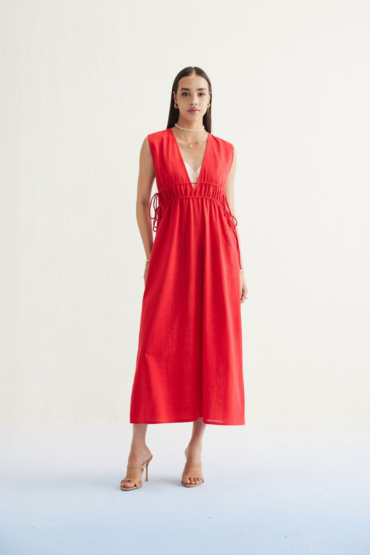 Ocean Nights Handwoven Kala Cotton Maxi Dress