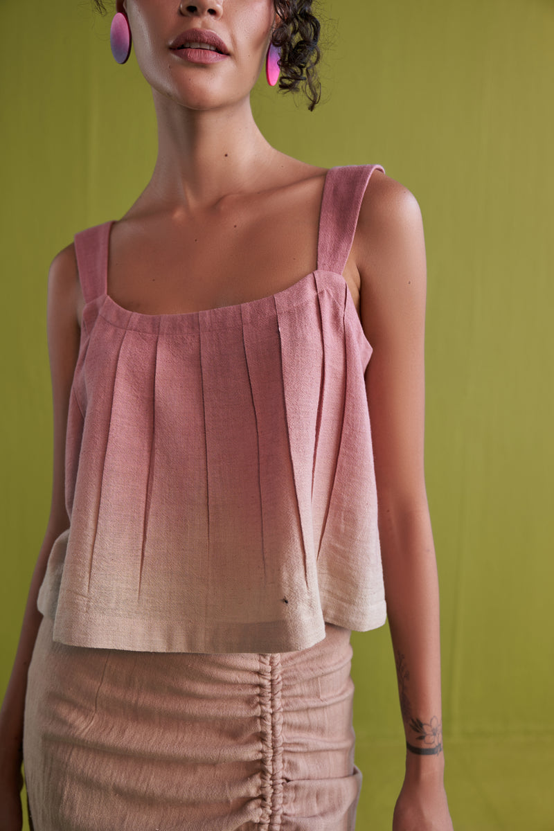 Pink Paradise Handwoven Organic Cotton Crop Top