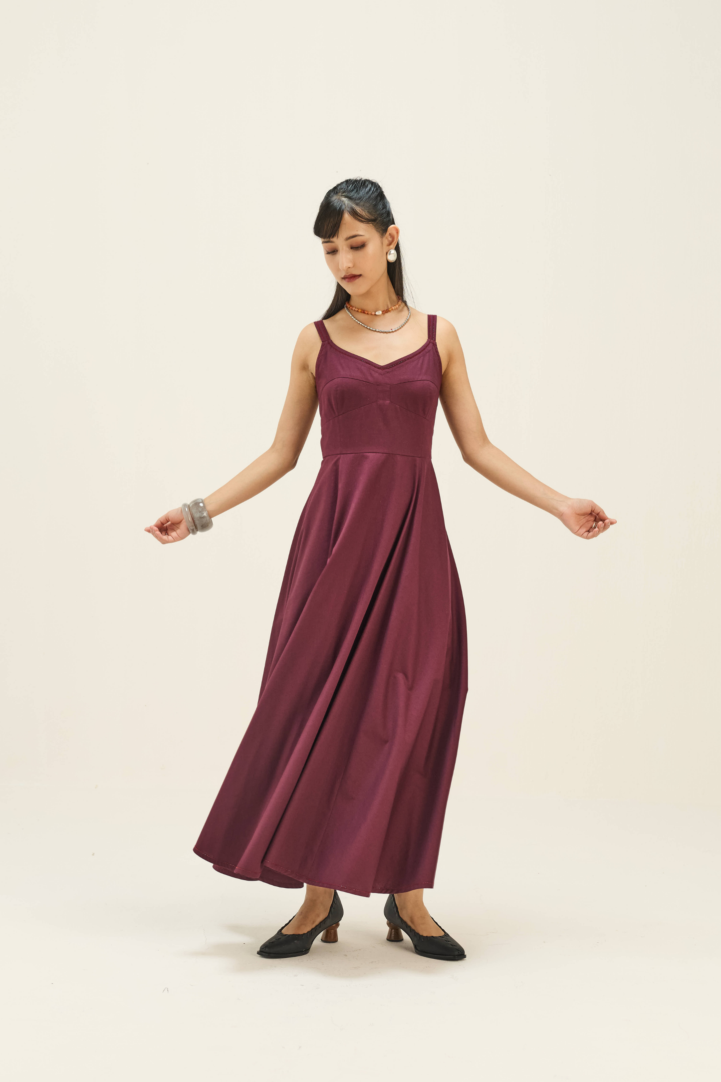 Sangria Sea Twill Maxi Dress