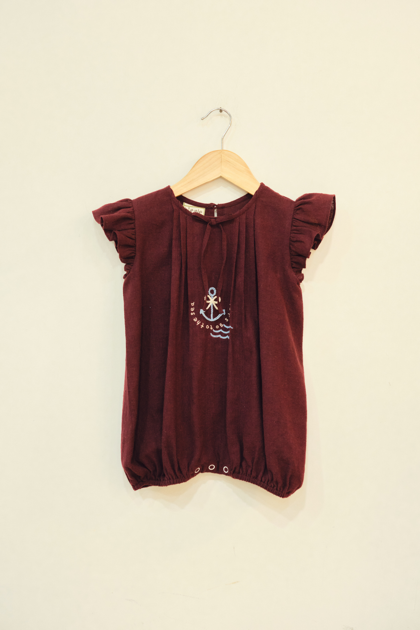 Sea Day Handspun Handwoven Organic Cotton Romper