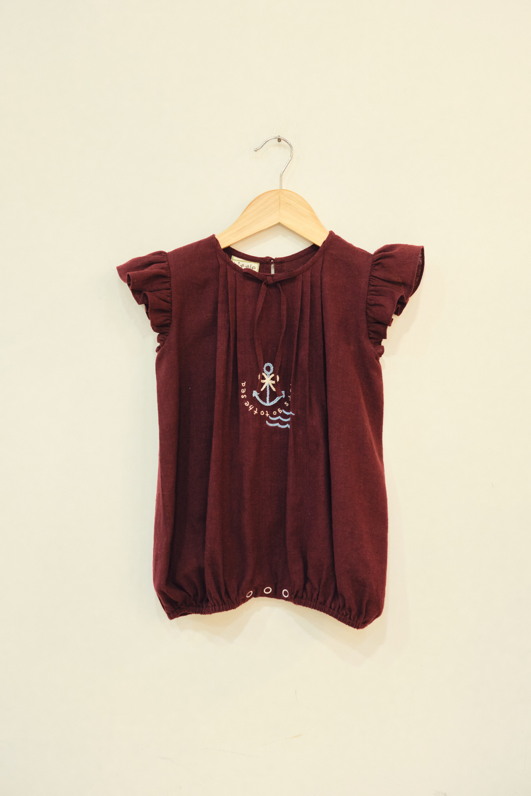 Sea Day Handspun Handwoven Organic Cotton Romper