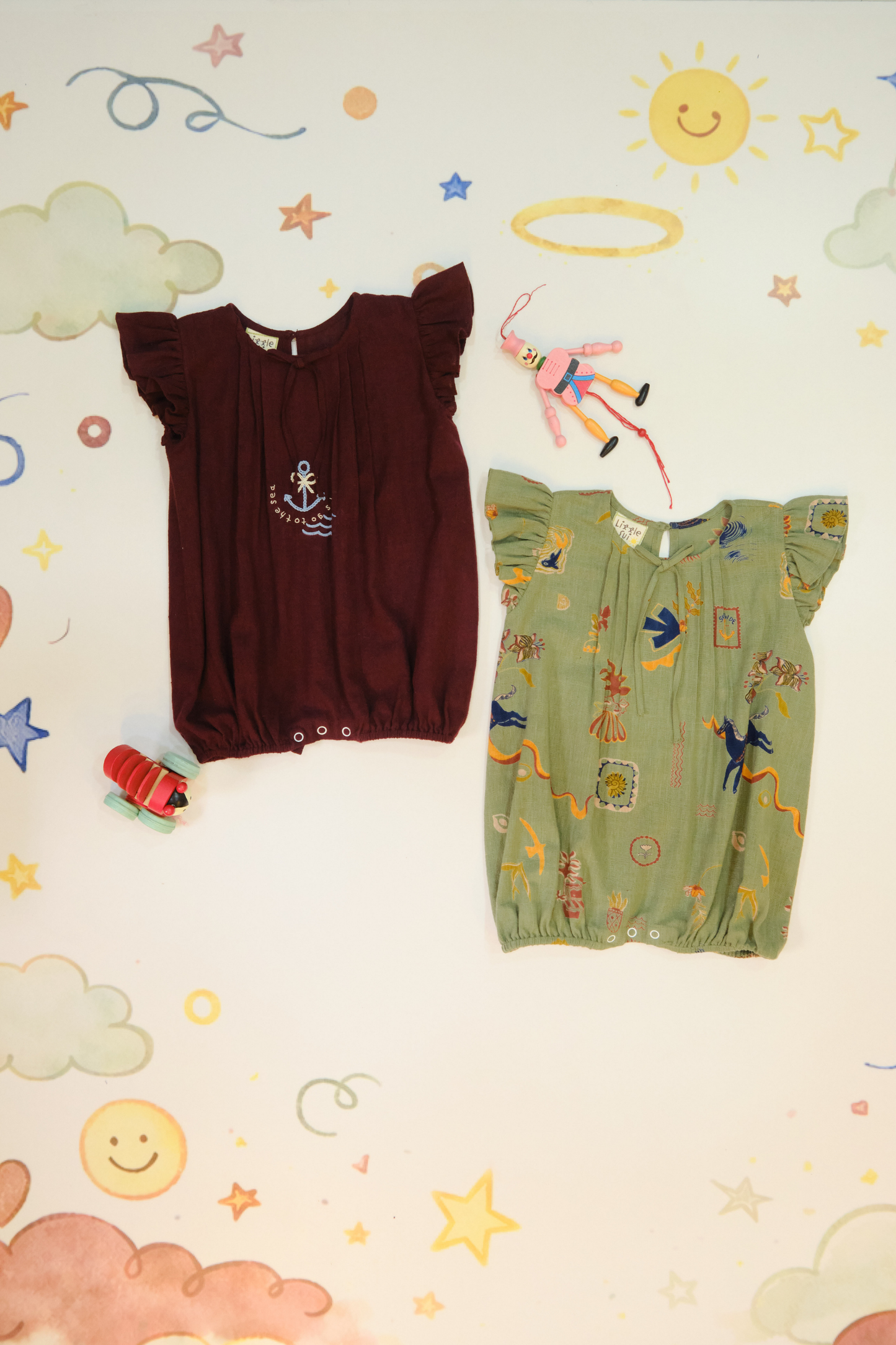 Little Horse Handspun Handwoven Organic Cotton Romper