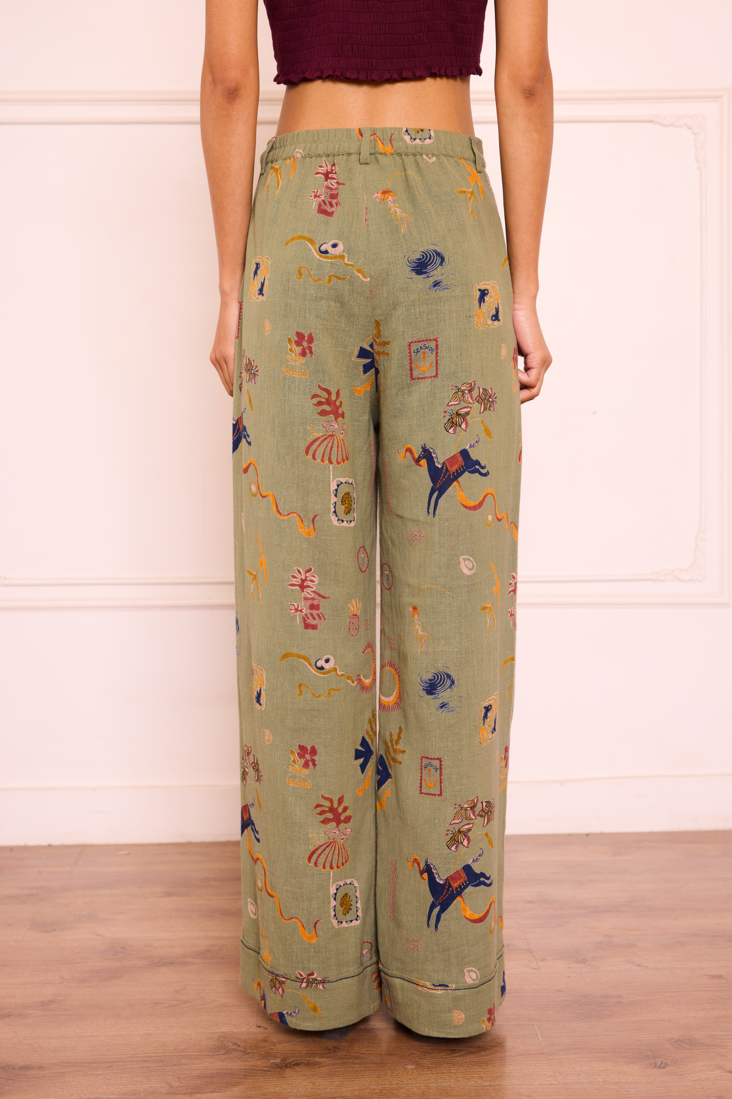 Sea Moss Handspun Handwoven Organic Cotton Trousers