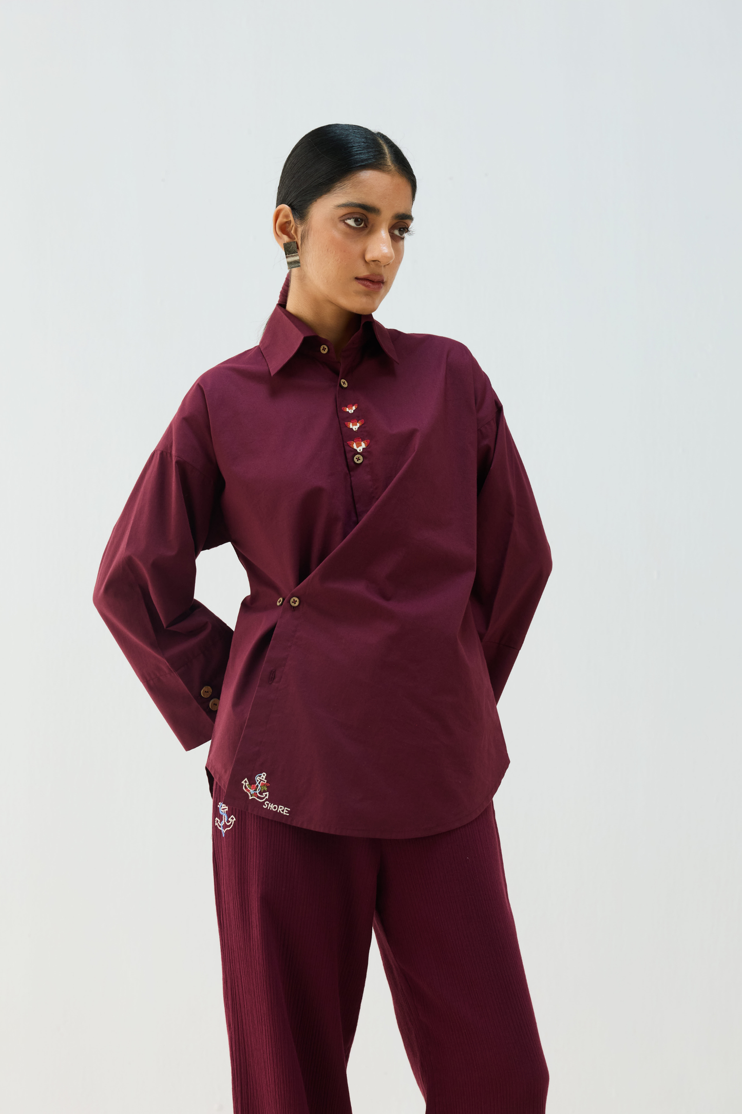 Stillness Organic Cotton Wrap Shirt