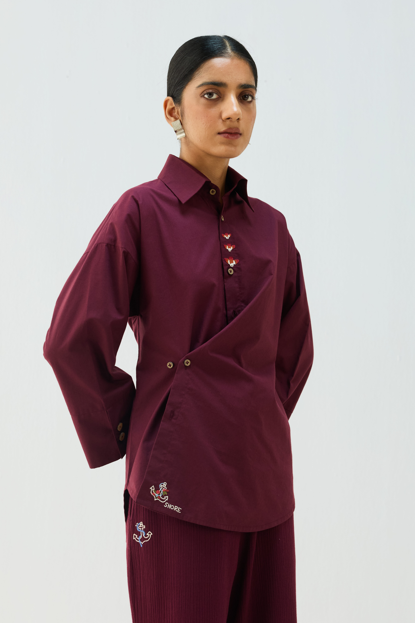 Stillness Organic Cotton Wrap Shirt