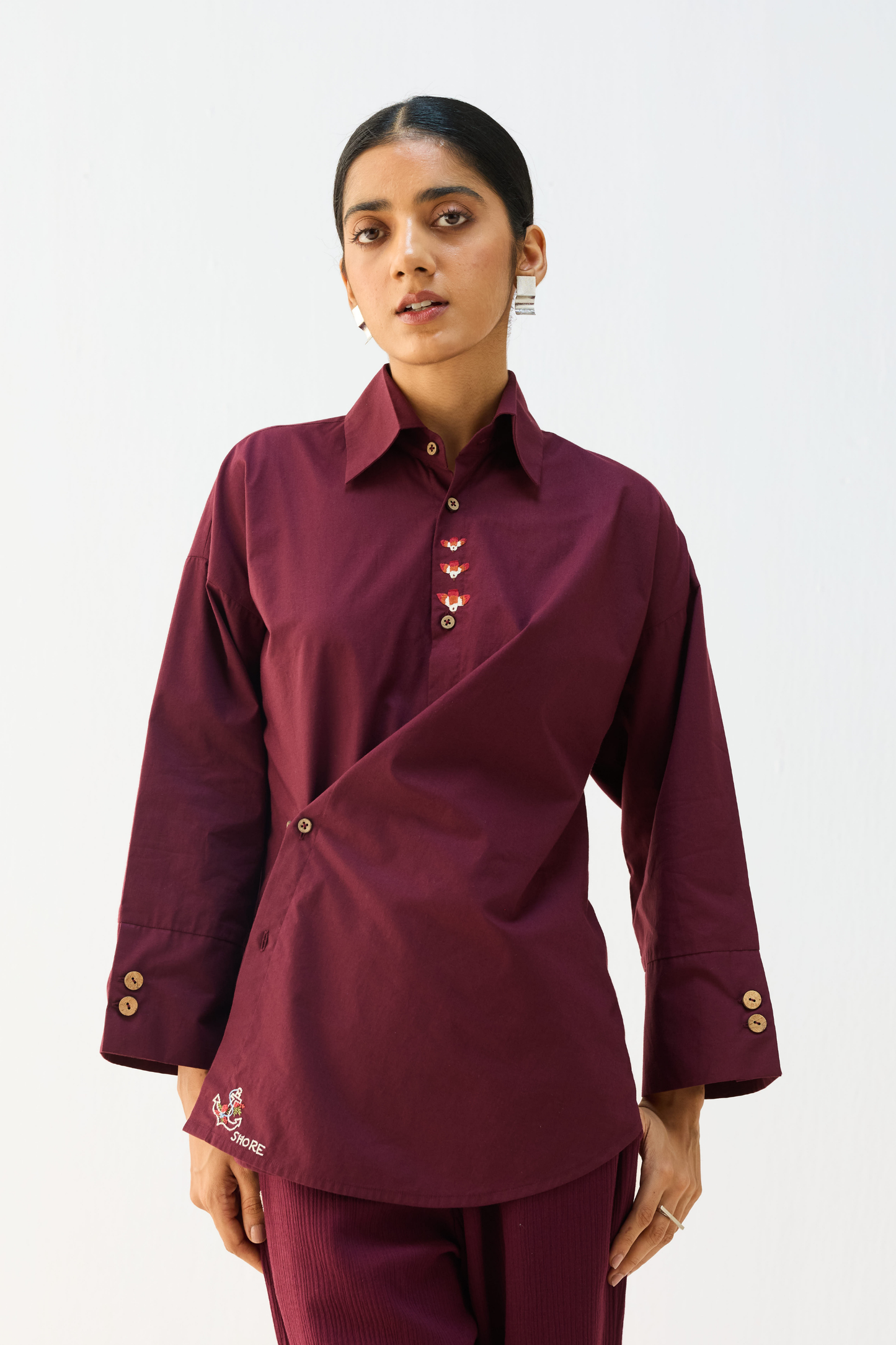 Stillness Organic Cotton Wrap Shirt