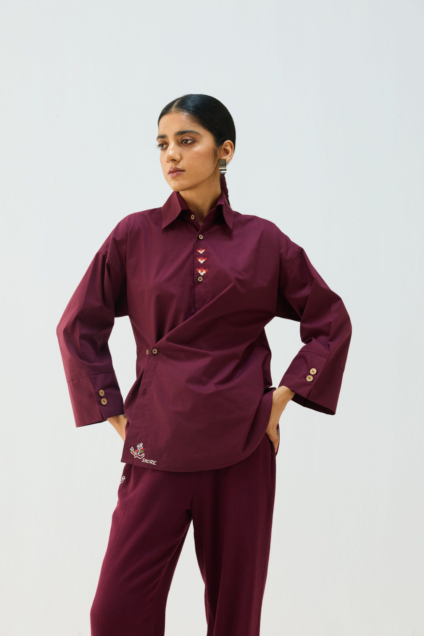 Stillness Organic Cotton Wrap Shirt