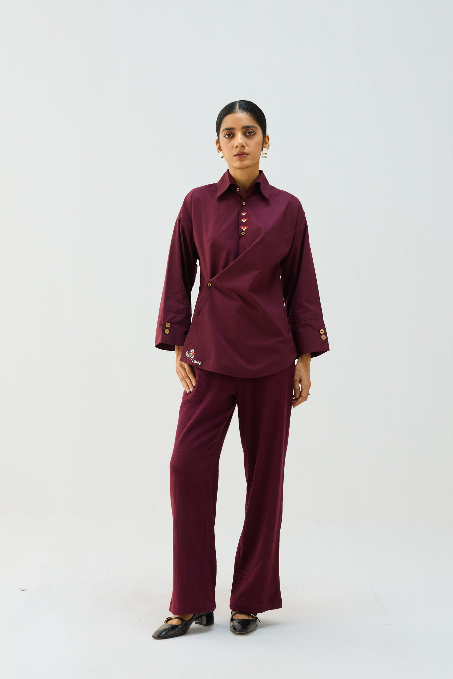 Stillness Organic Cotton Wrap Shirt