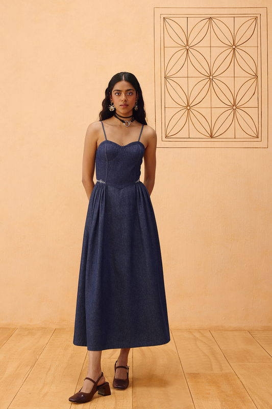 The Jaali Sustainable Denim Dress
