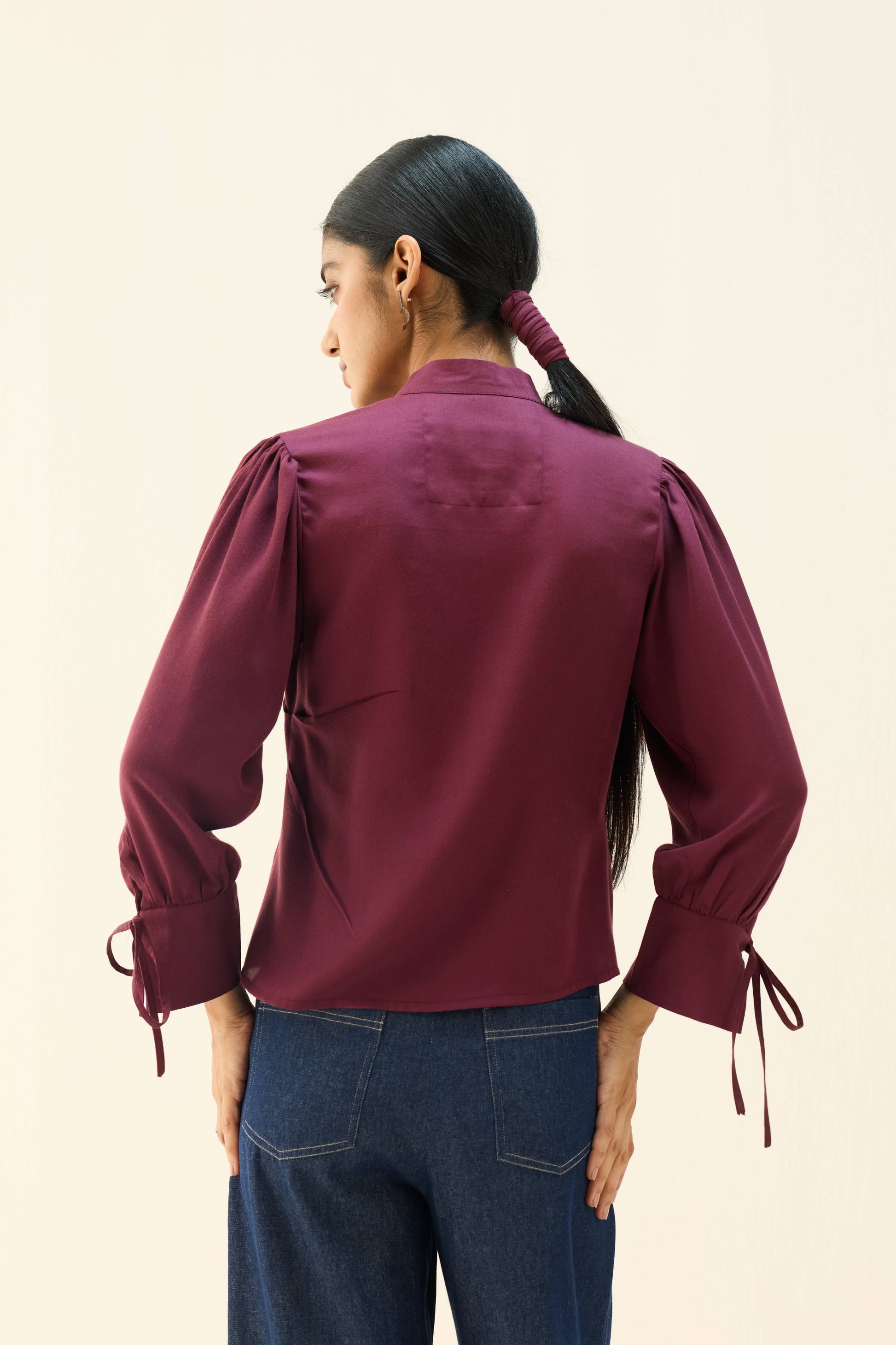 The Plum Cheongsam Tencel Top