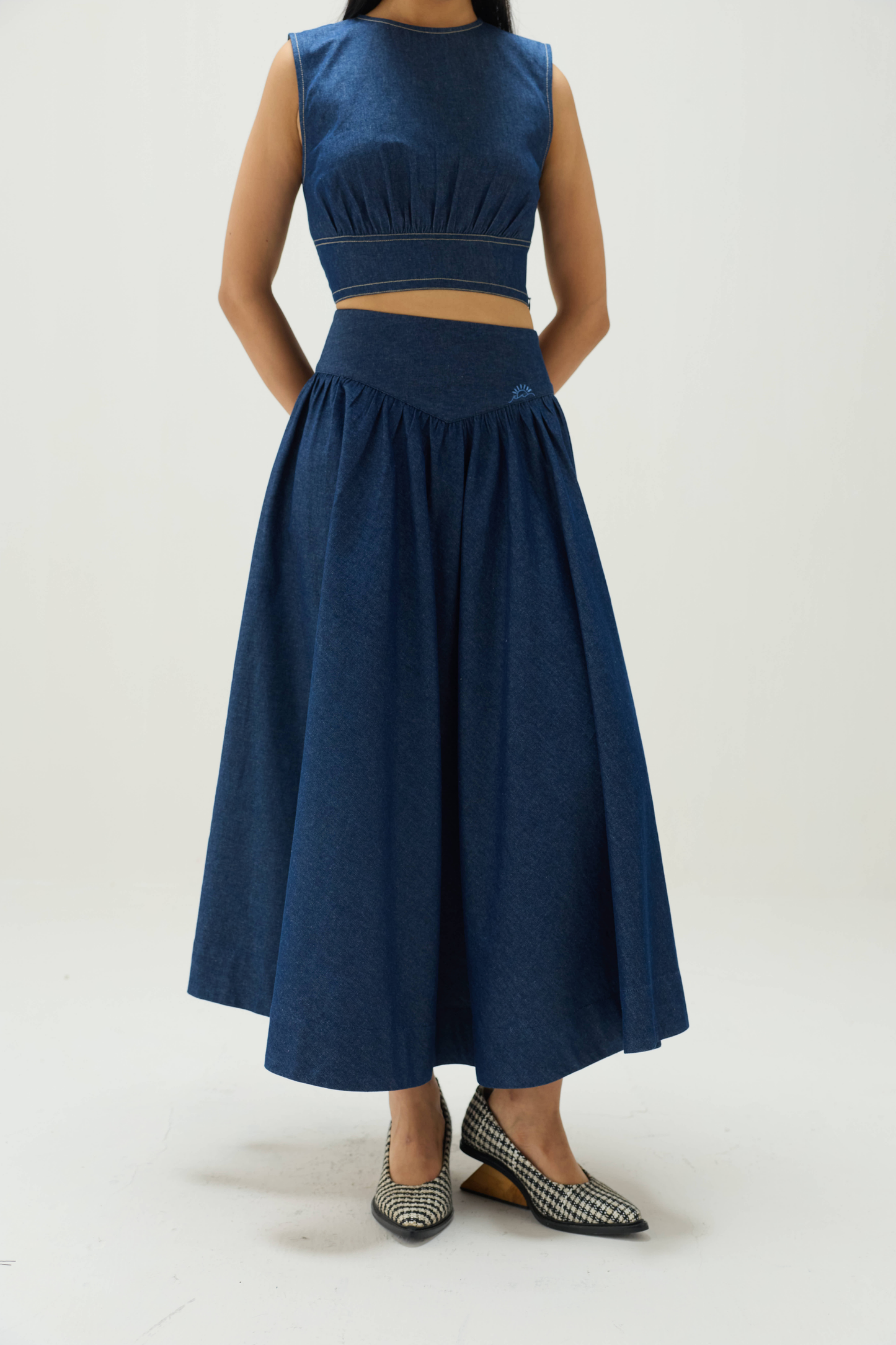 Twilight Sea Sustainable Denim Skirt