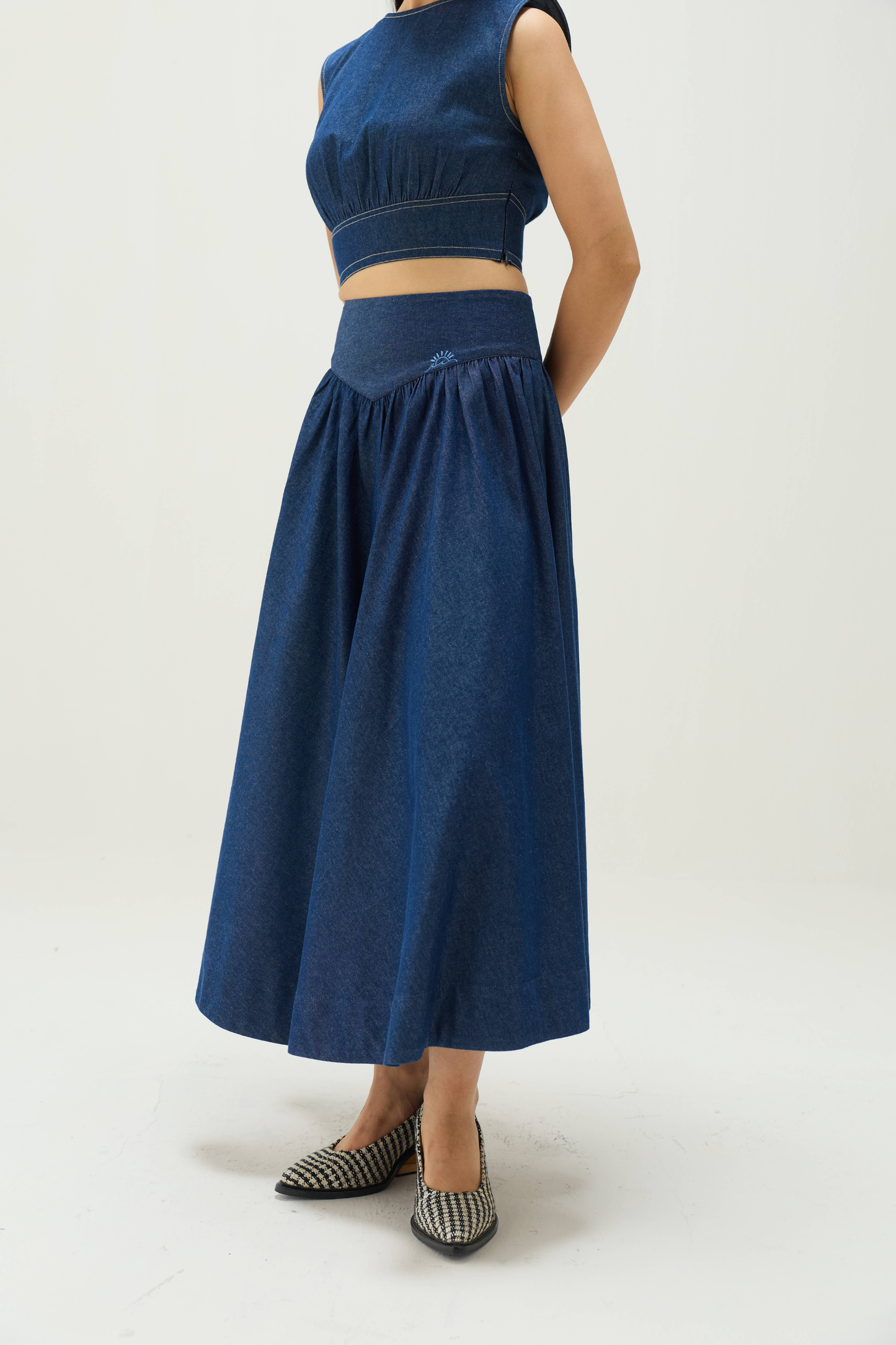 Twilight Sea Sustainable Denim Skirt
