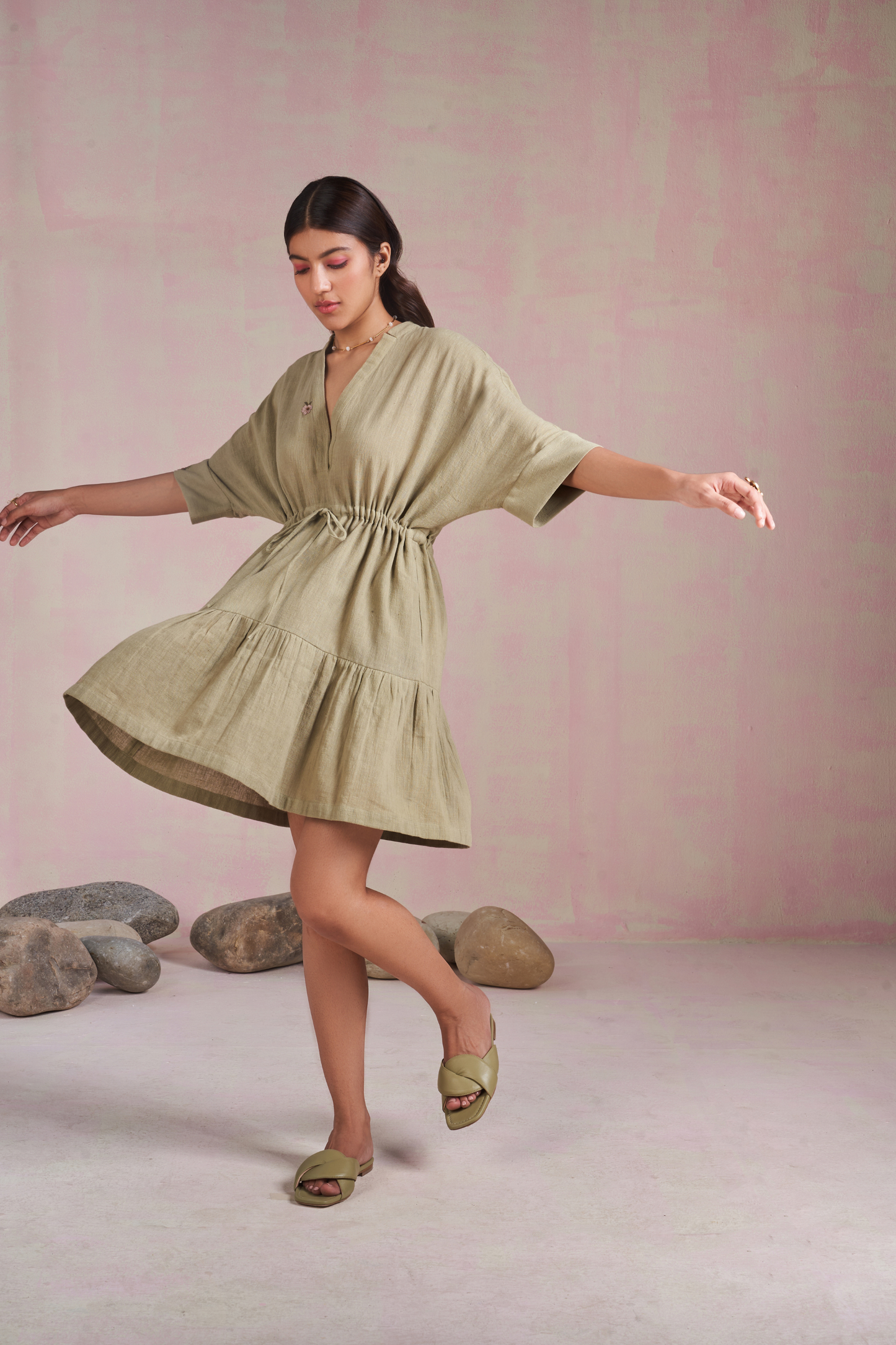 Beach Bloom naturally dyed kala cotton dress