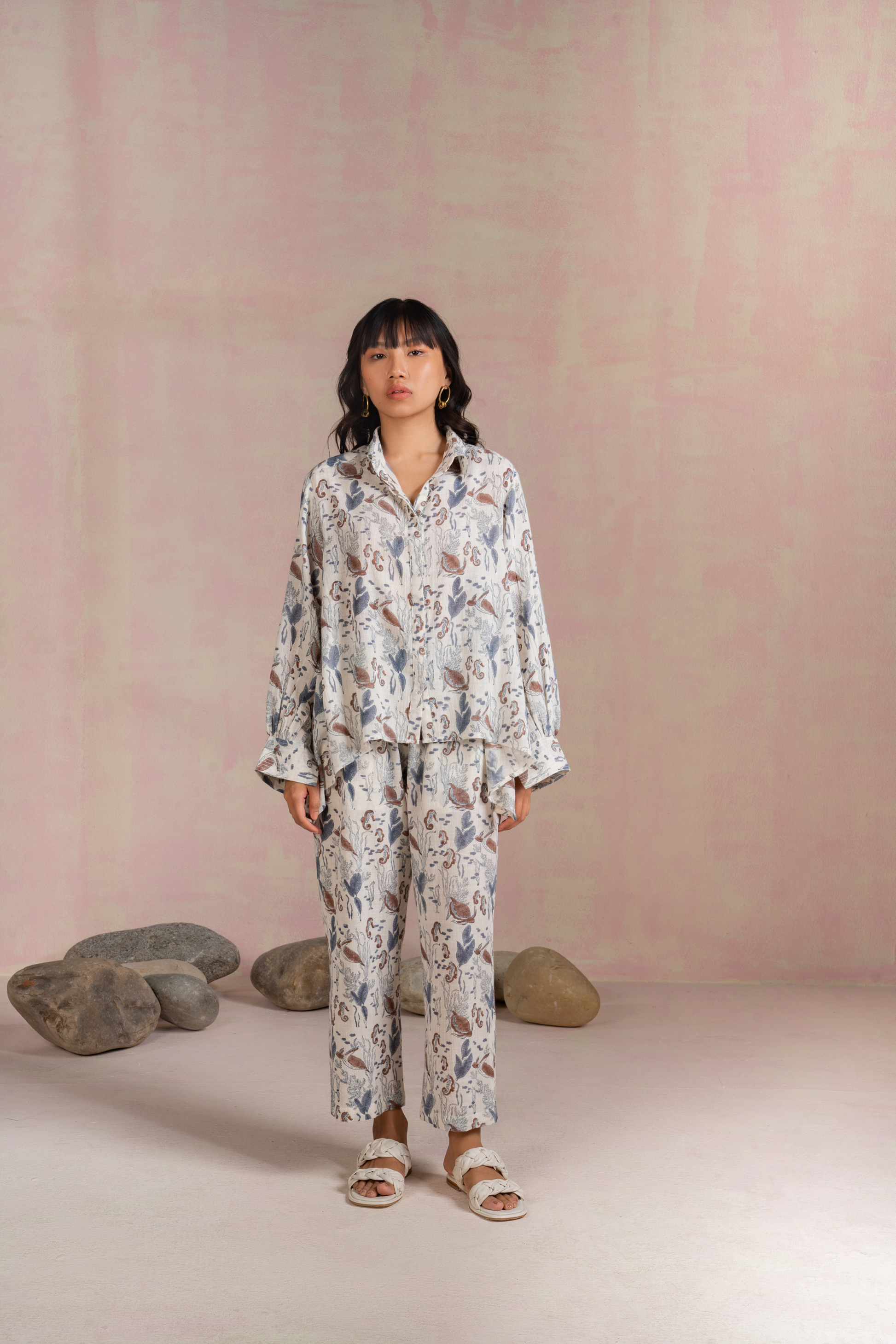 Under The Sea handspun handwoven organic cotton shirt