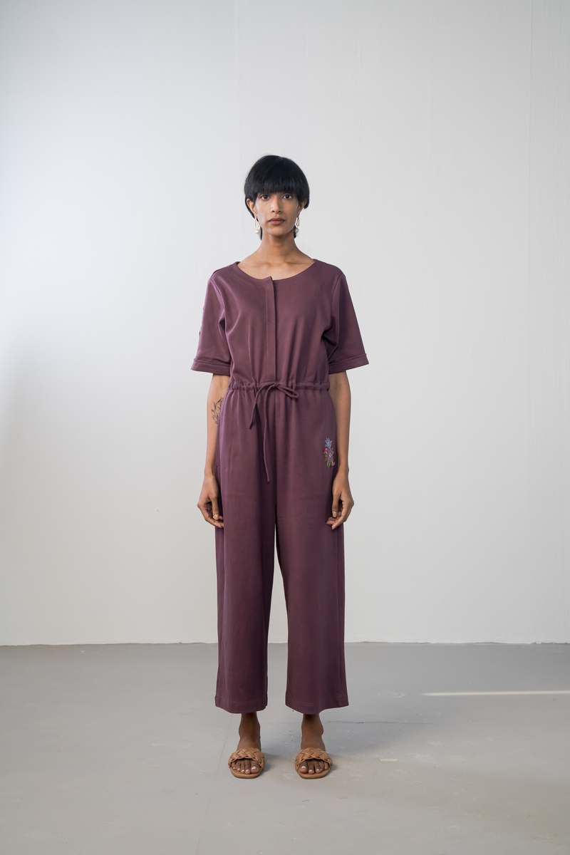 Get The Purple Garden organic cotton knit jumpsuit in India Sui