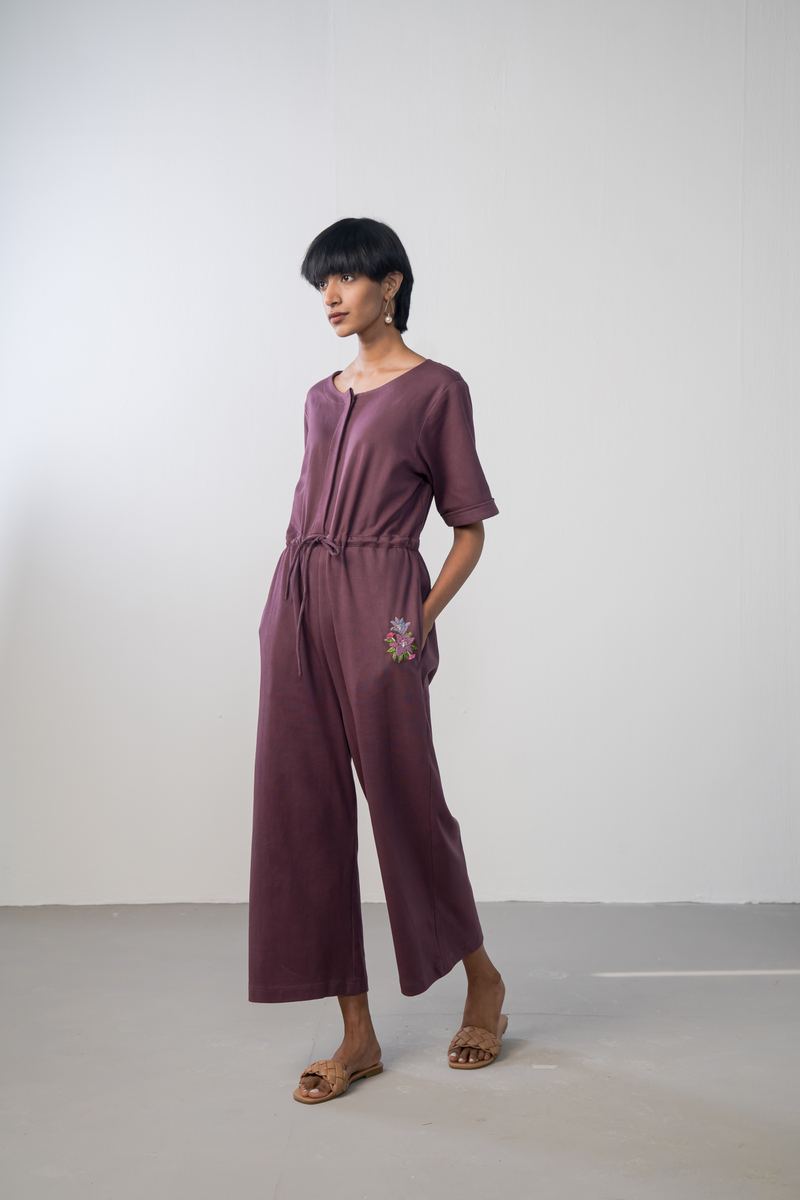 Get The Purple Garden organic cotton knit jumpsuit in India Sui