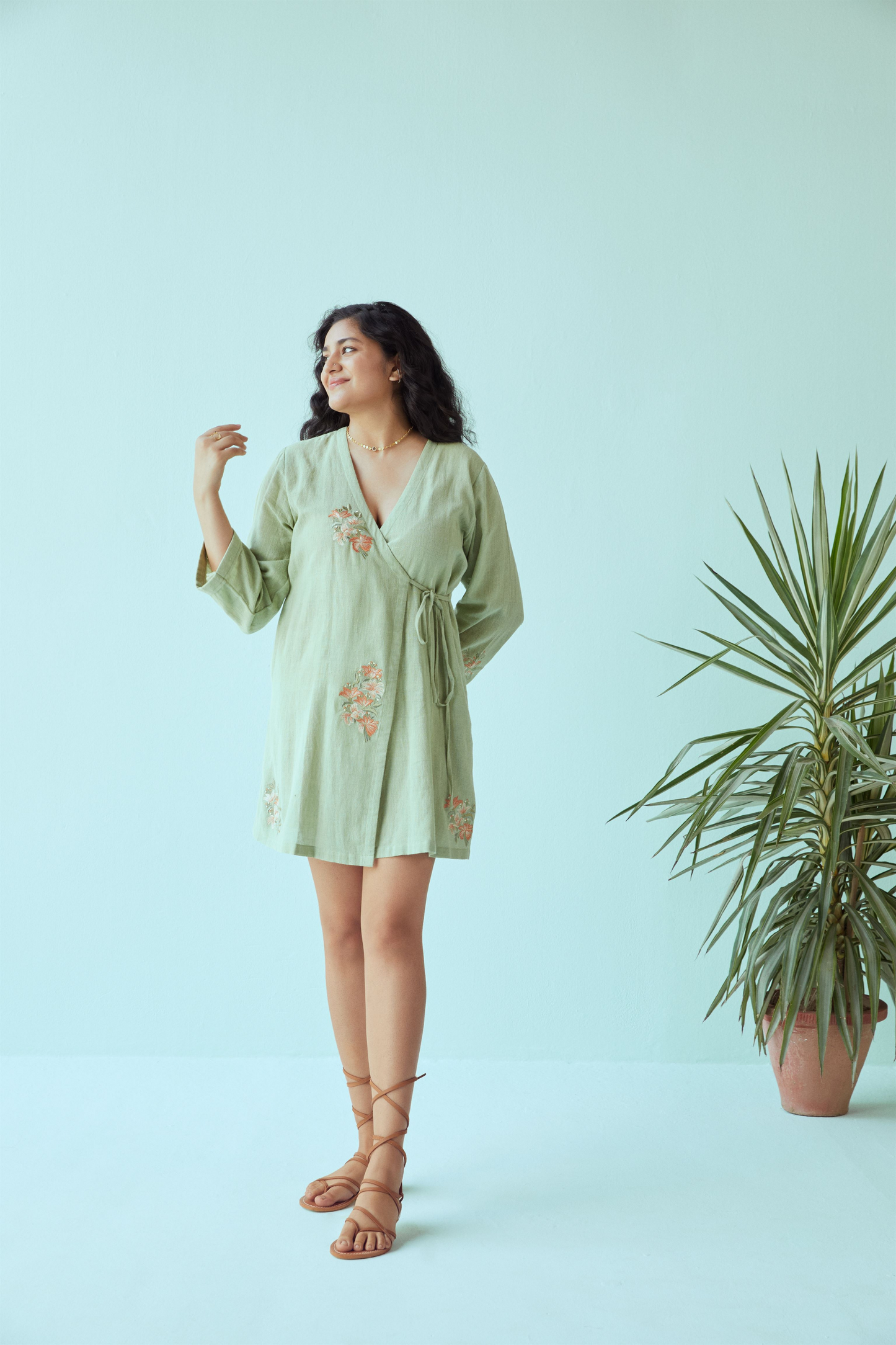 Endless Summer handwoven organic cotton wrap dress