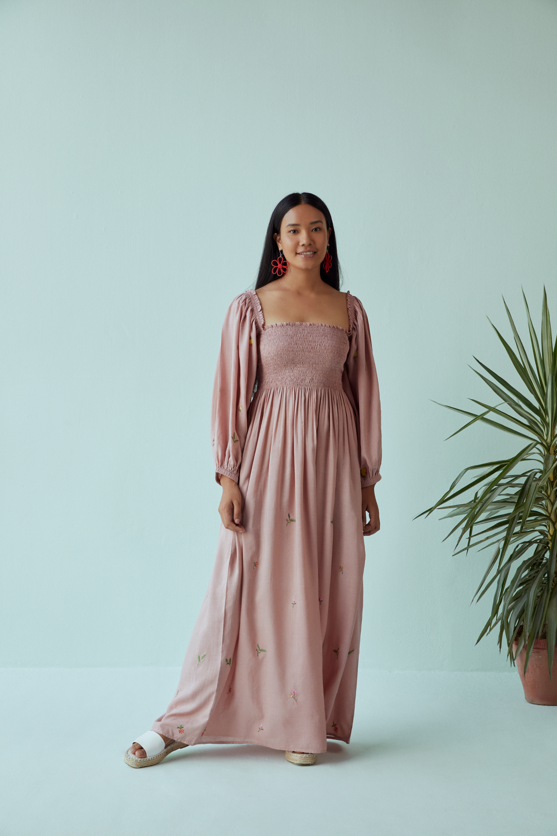 A summer's day lyocell square neck mai dress