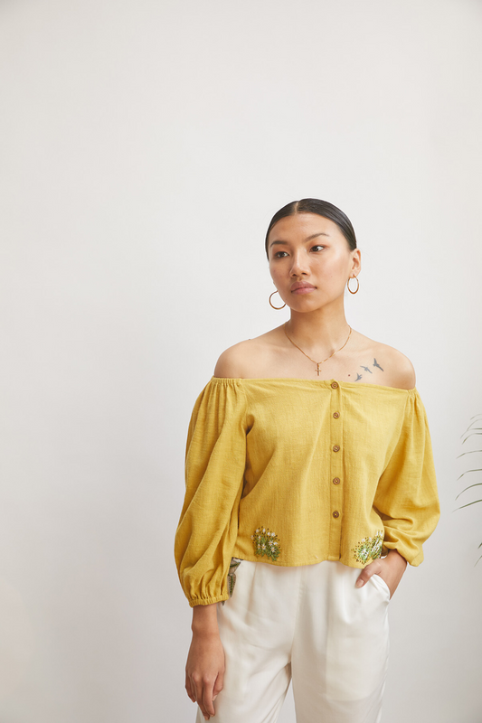 Afternoon Light off-the-shoulder top
